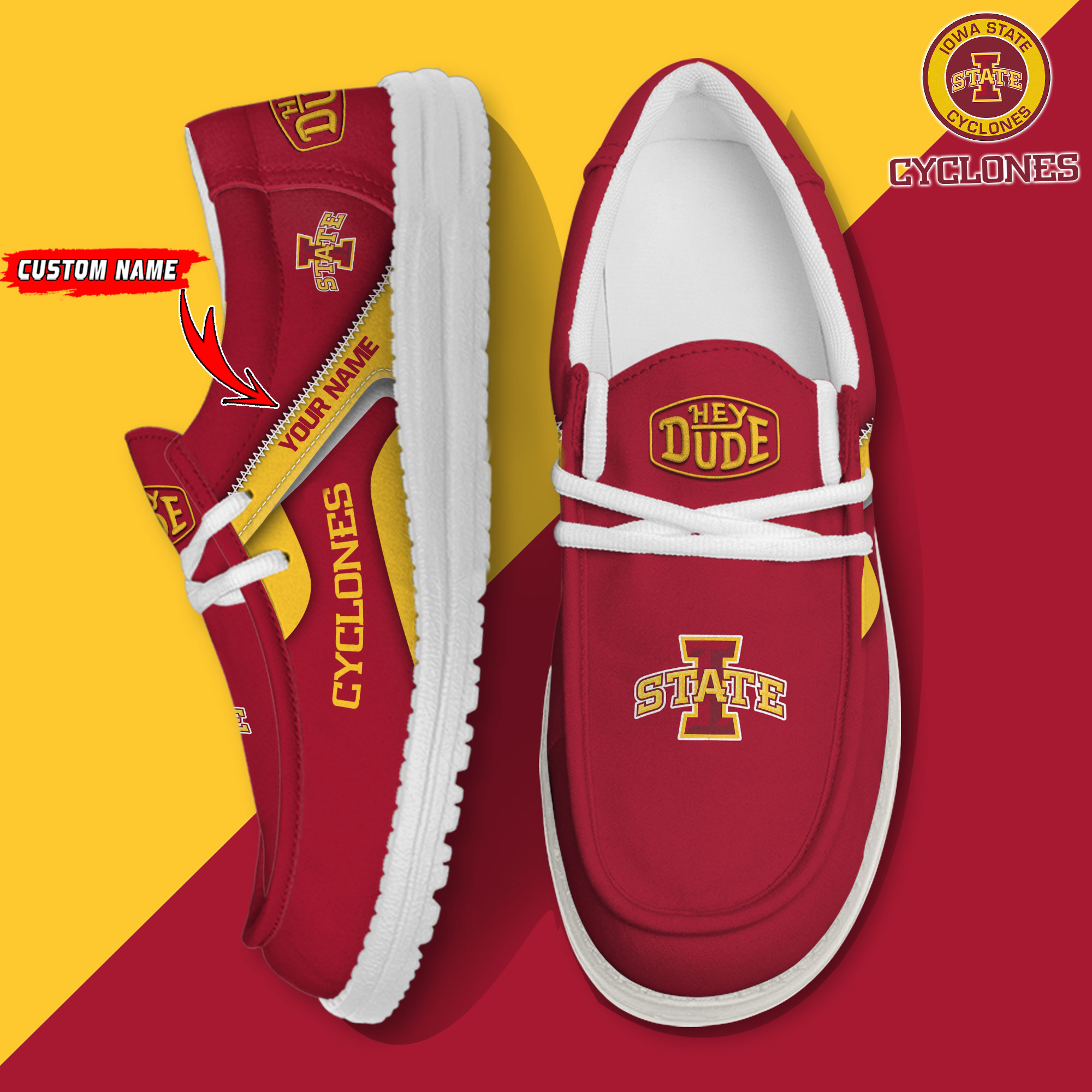 footwearelite iowa state cyclones custom name hey dude shoes wio6b