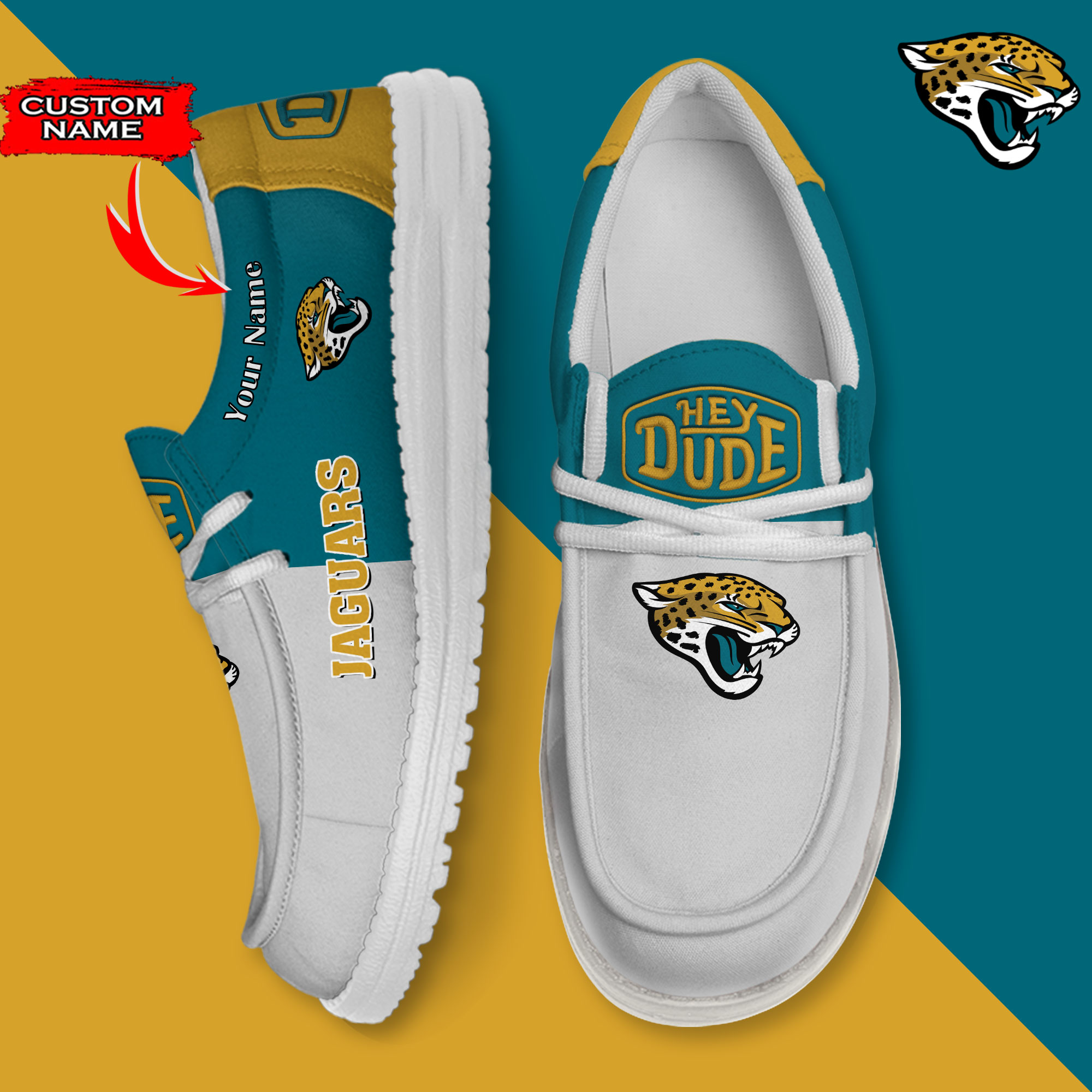 footwearelite jacksonville jaguars custom name hey dude shoes 7xlsu