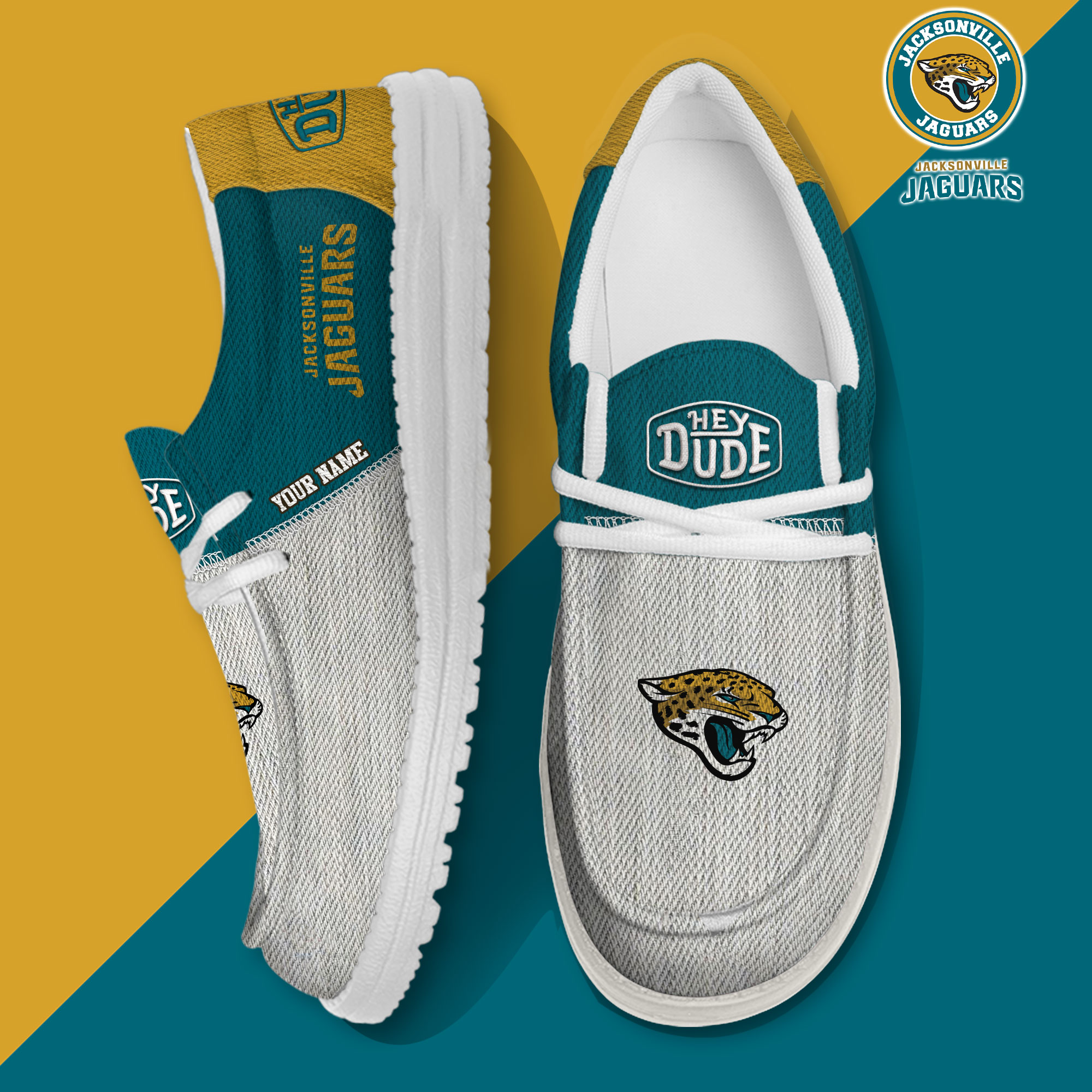 footwearelite jacksonville jaguars custom name hey dude shoes irm0j