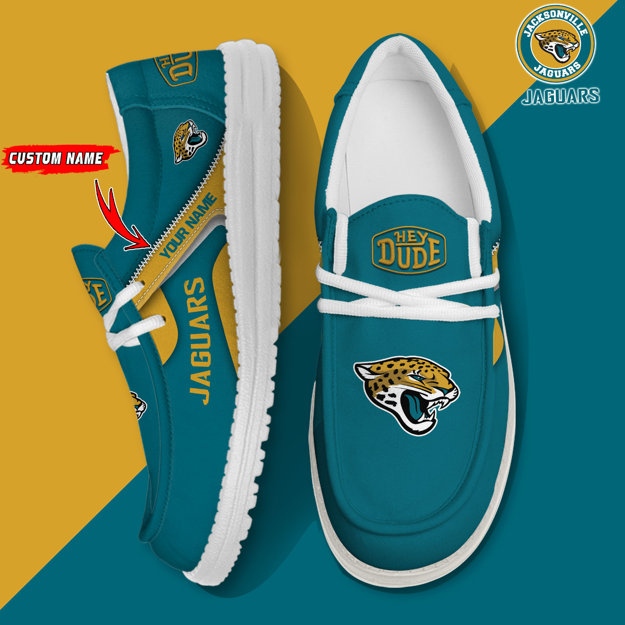 footwearelite jacksonville jaguars custom name hey dude shoes vmkrn