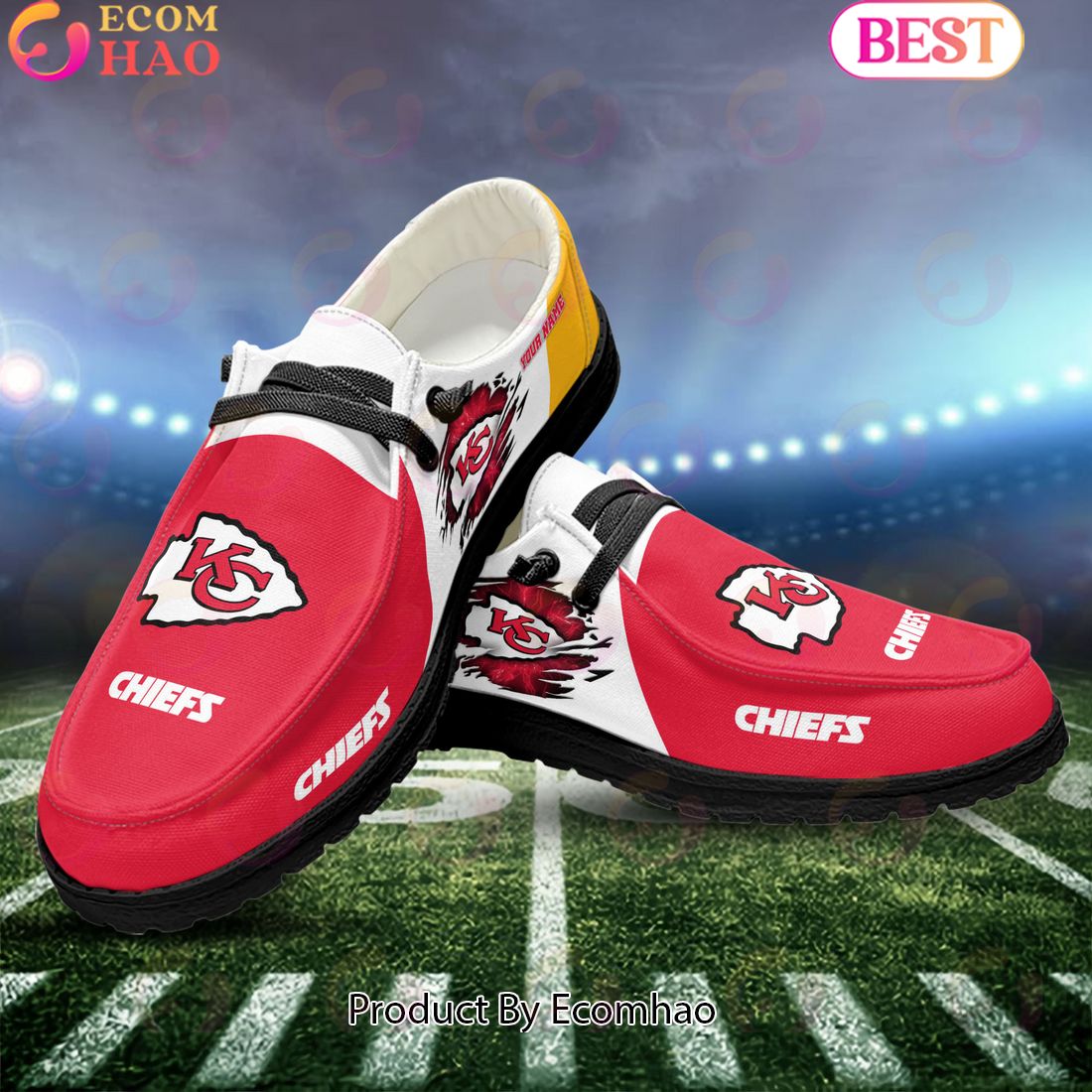 footwearelite kansas city chiefs custom name hey dude shoes bamj3