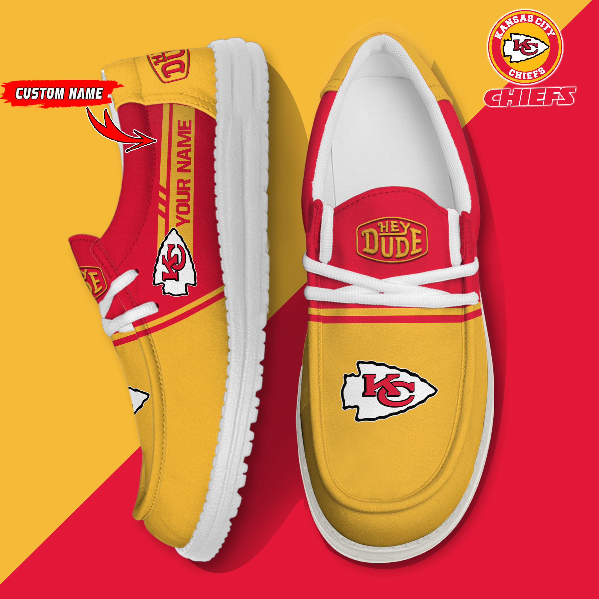 footwearelite kansas city chiefs custom name hey dude shoes stkcm