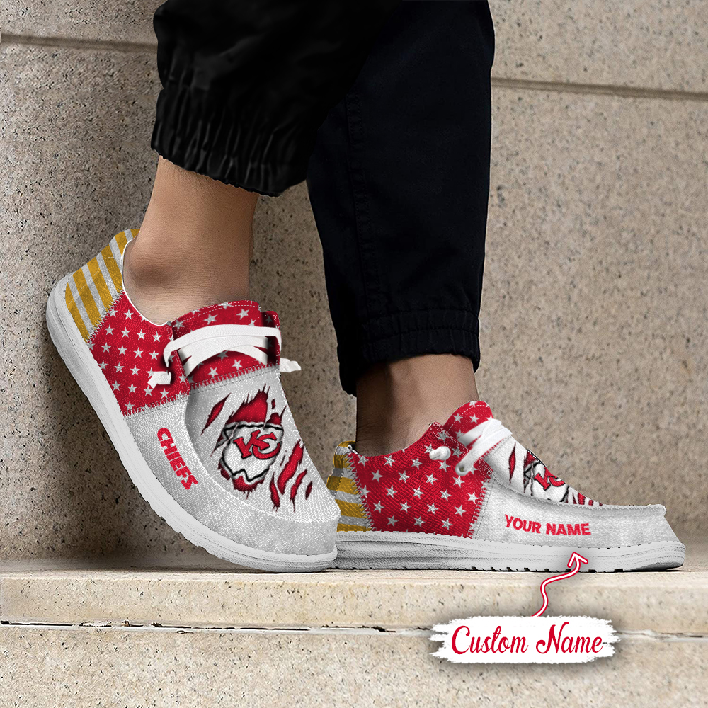 footwearelite kansas city chiefs custom name hey dude shoes votiz