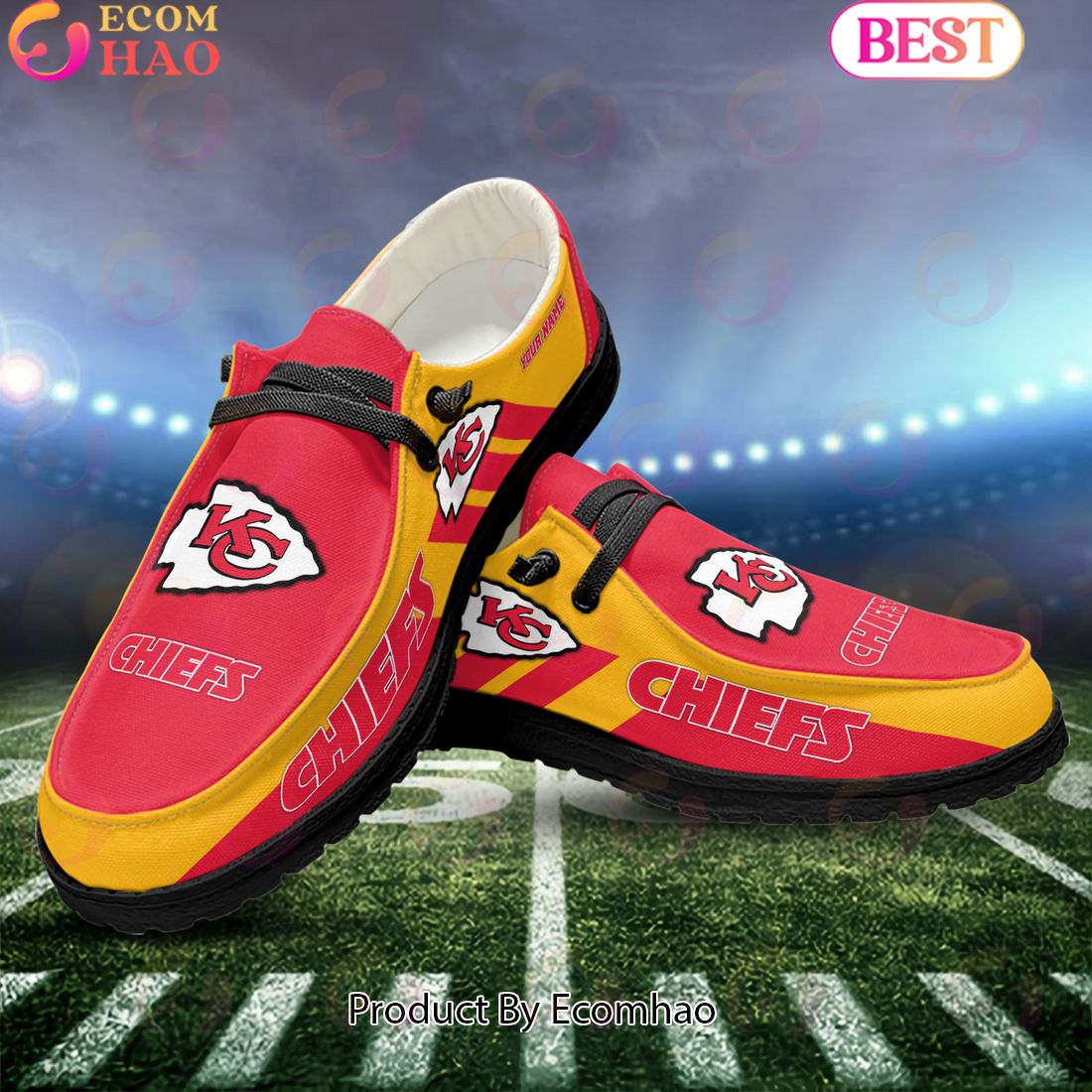 footwearelite kansas city chiefs custom name hey dude shoes yrdiu