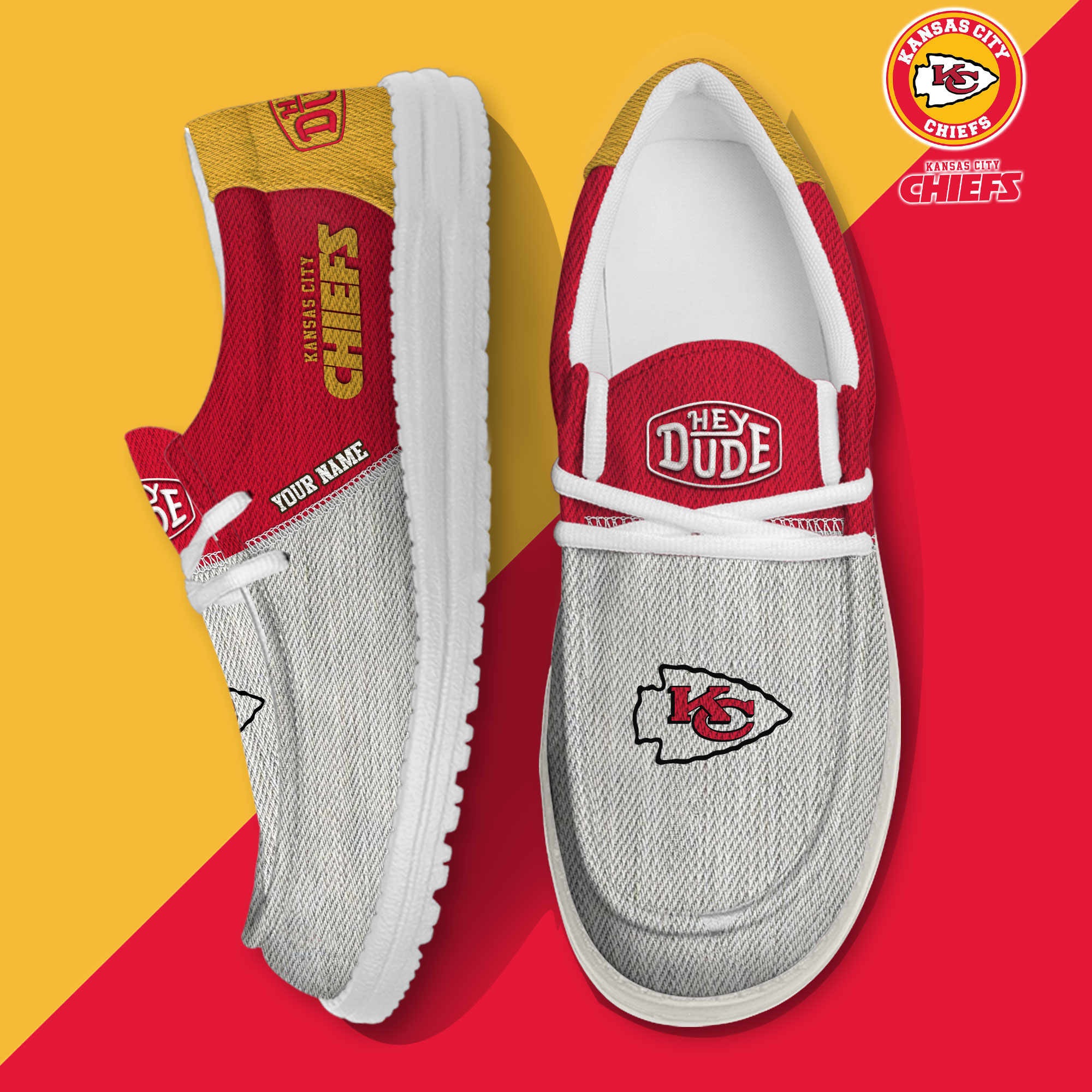 footwearelite kansas city chiefs custom name hey dude shoes zi013