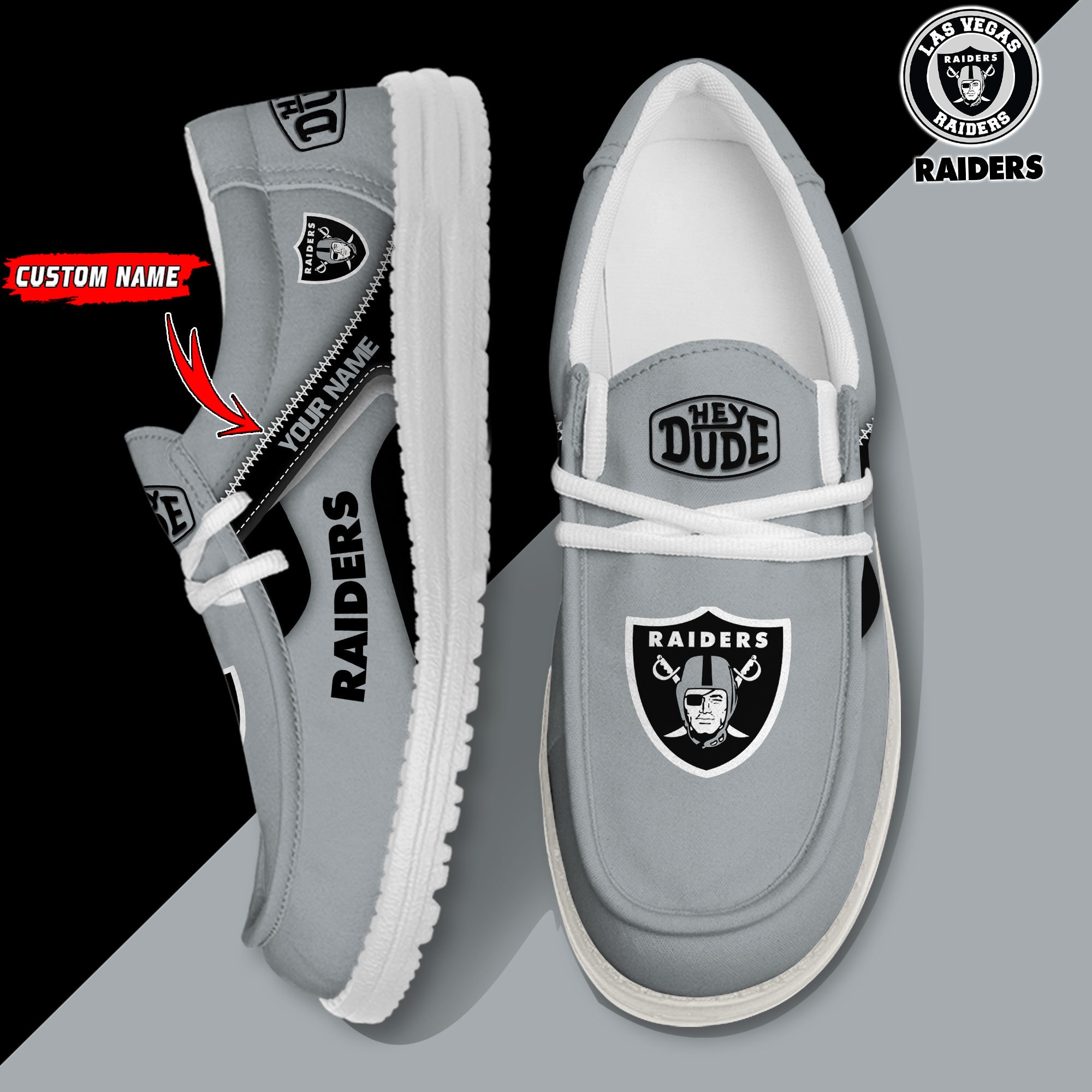 footwearelite las vegas raiders custom name hey dude shoes 4jard