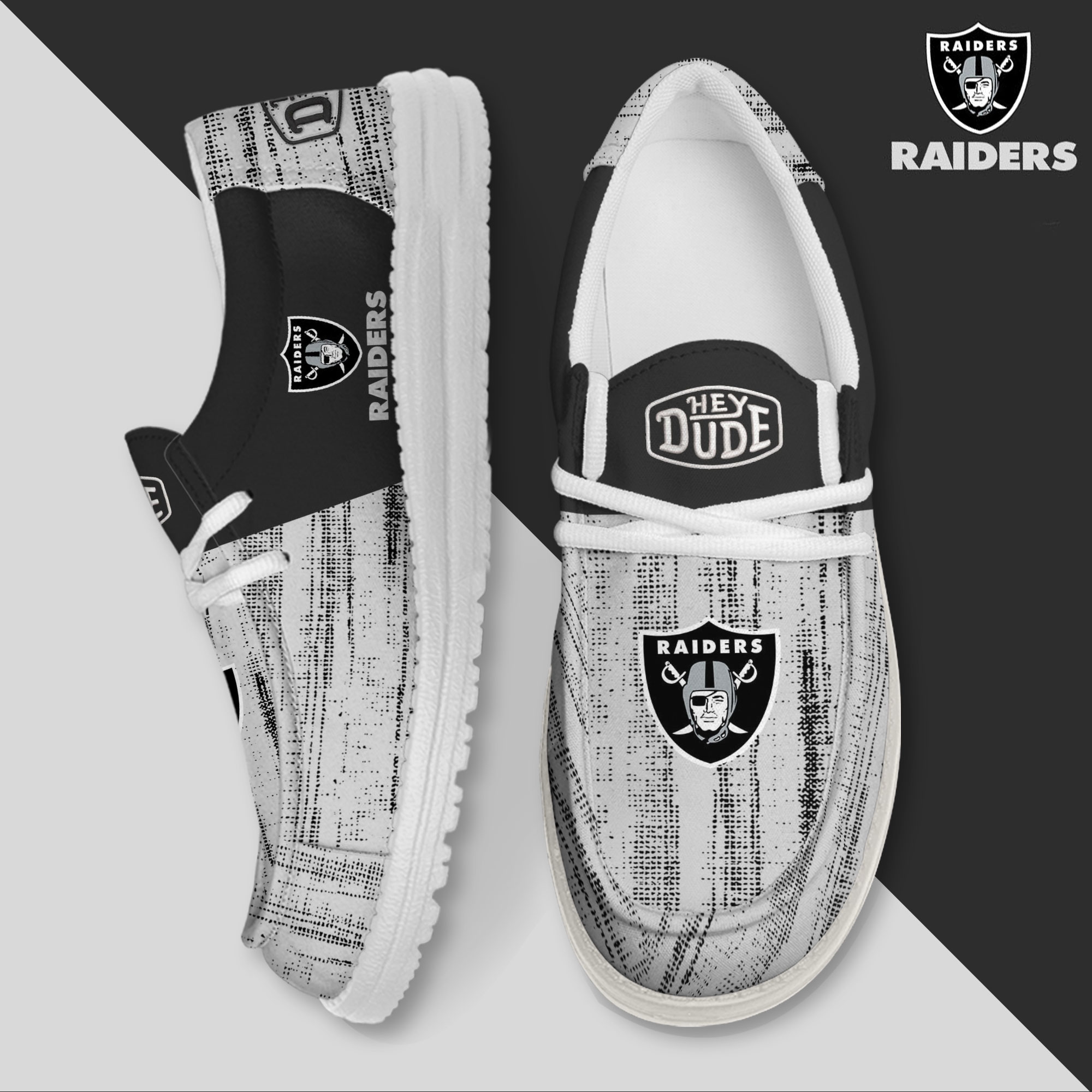 footwearelite las vegas raiders custom name hey dude shoes bw29h