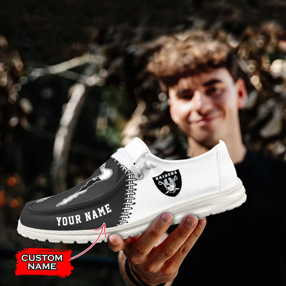 footwearelite las vegas raiders custom name hey dude shoes hazpf