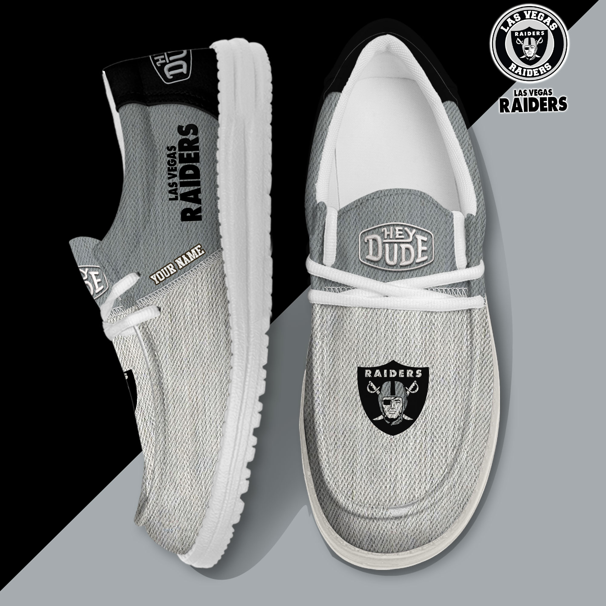 footwearelite las vegas raiders custom name hey dude shoes i9trt