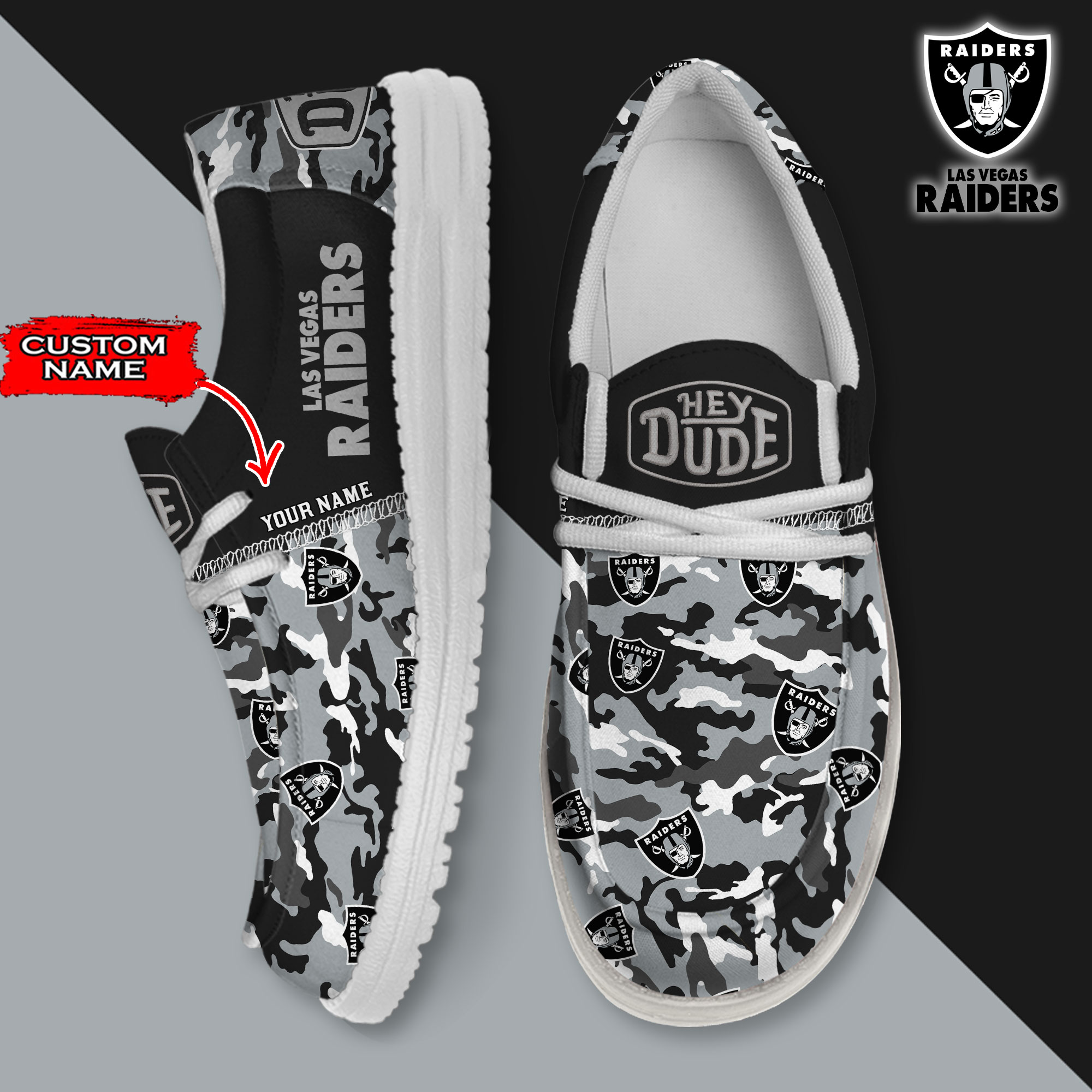 footwearelite las vegas raiders custom name hey dude shoes o59ta