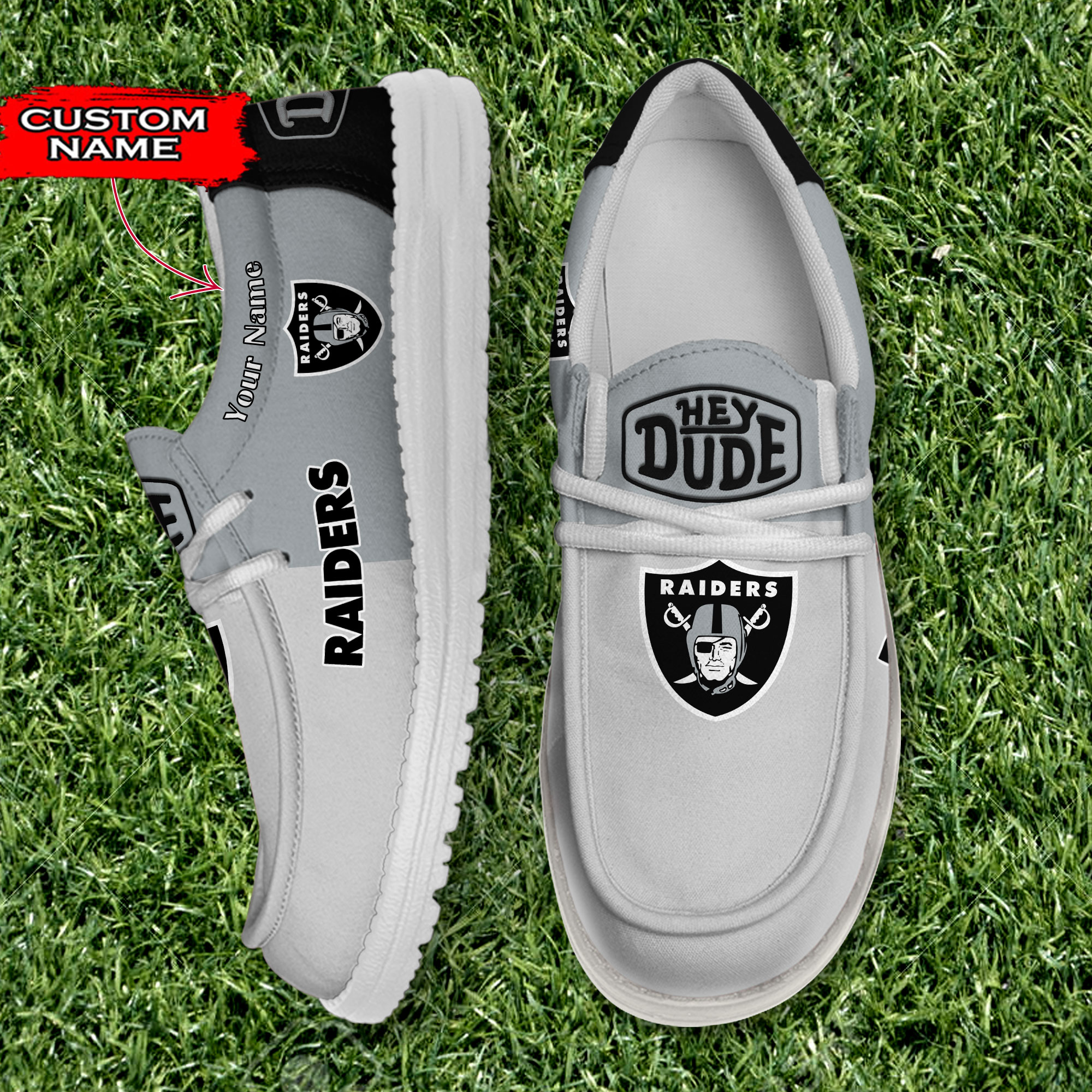 footwearelite las vegas raiders custom name hey dude shoes twens