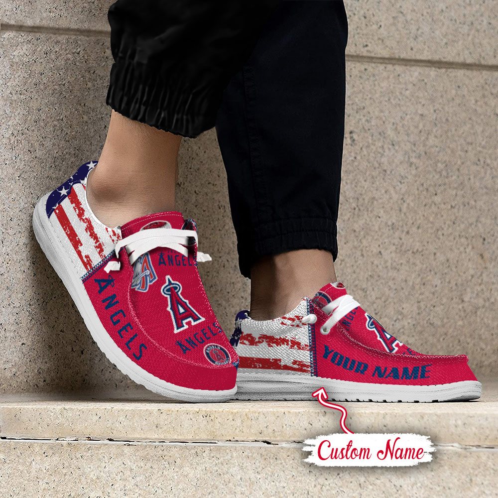 footwearelite los angeles angels custom name hey dude shoes wunfn