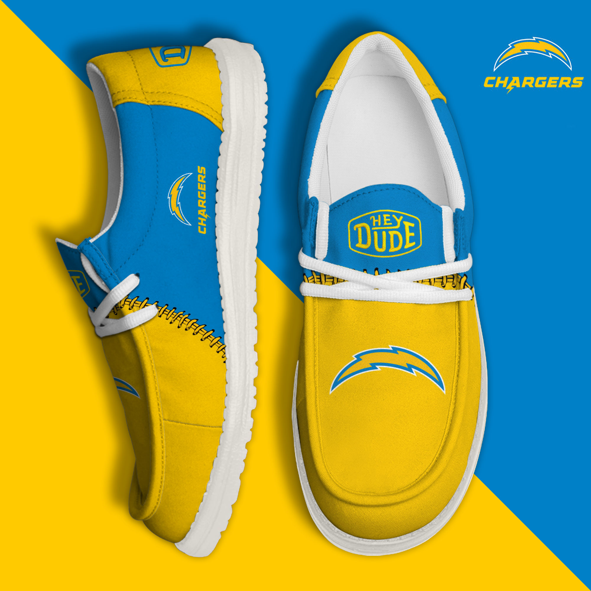 footwearelite los angeles chargers custom name hey dude shoes 2nwqy