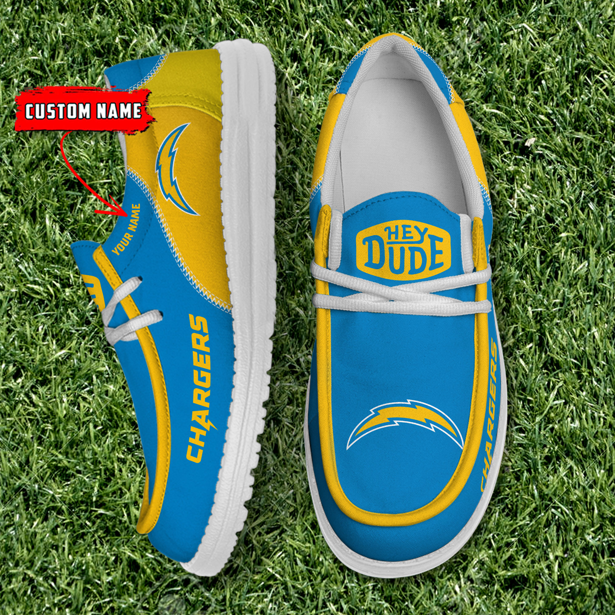 footwearelite los angeles chargers custom name hey dude shoes jl1zz