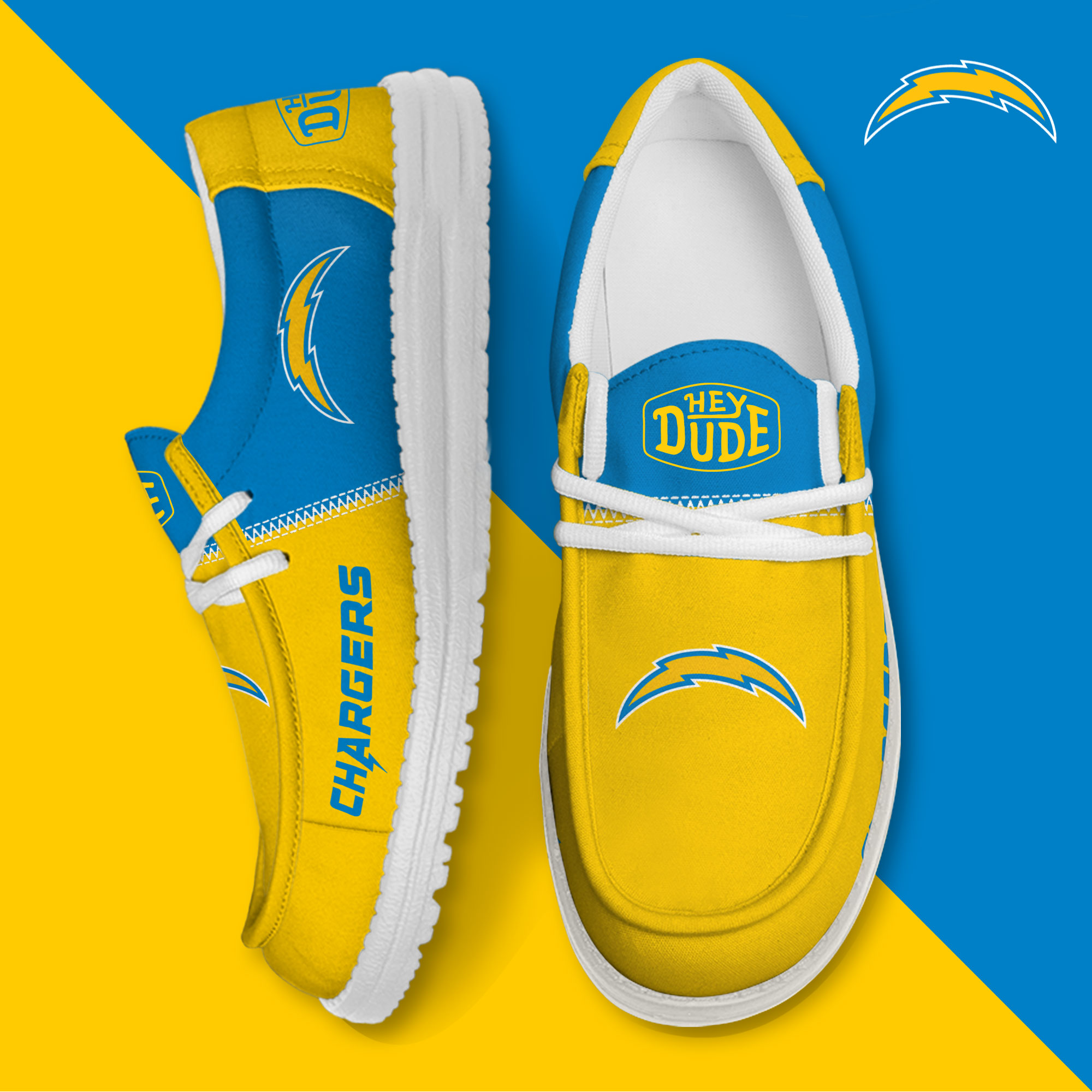 footwearelite los angeles chargers custom name hey dude shoes wsogz