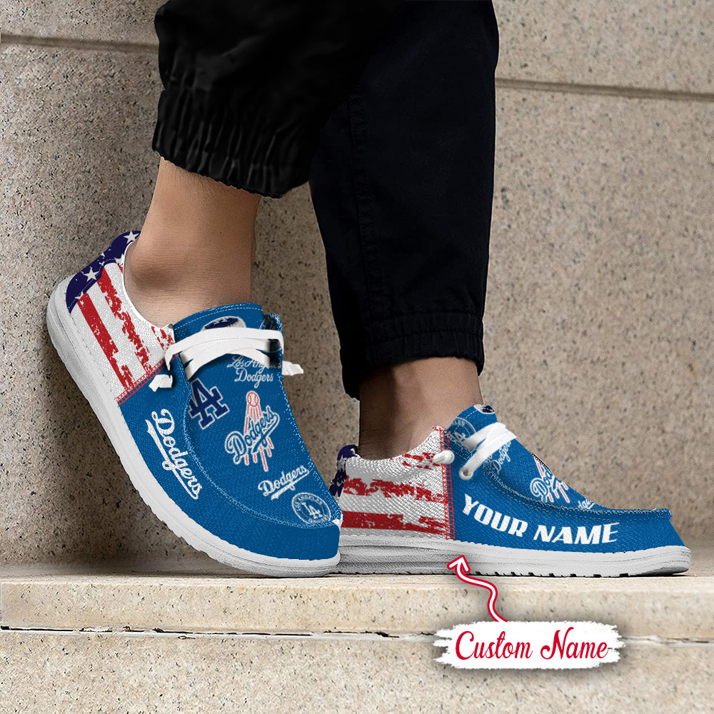 footwearelite los angeles dodgers custom name hey dude shoes pbvpj