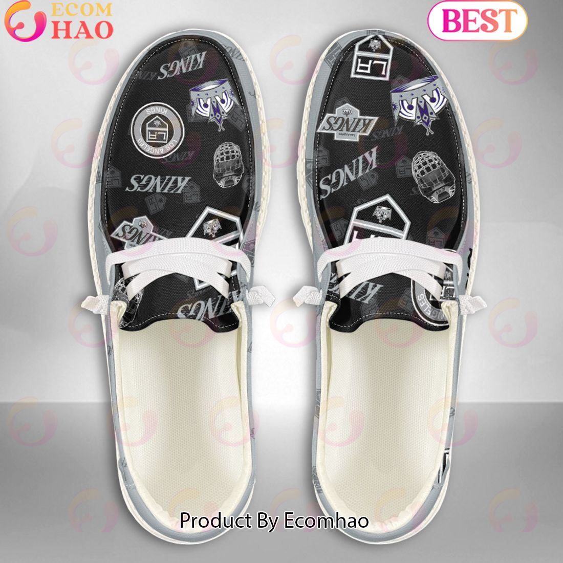 footwearelite los angeles kings custom name hey dude shoes 6jt3l