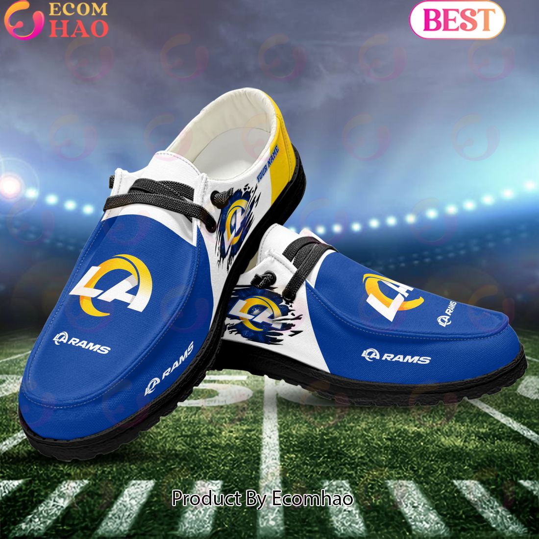 footwearelite los angeles rams custom name hey dude shoes 15yzm