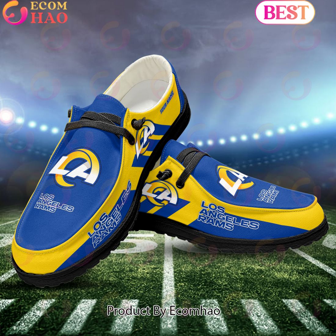 footwearelite los angeles rams custom name hey dude shoes 4nbvh