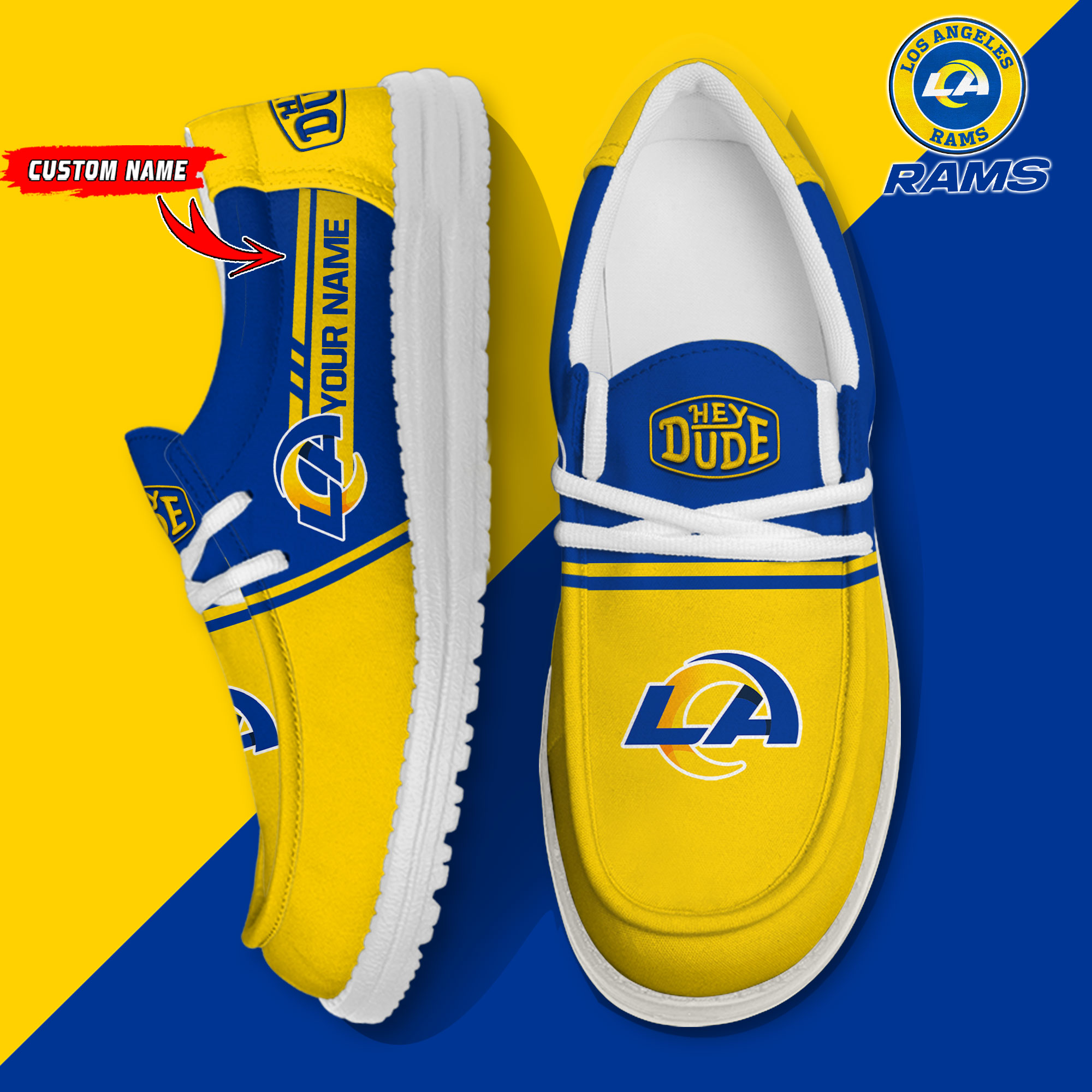 footwearelite los angeles rams custom name hey dude shoes 8nrpv