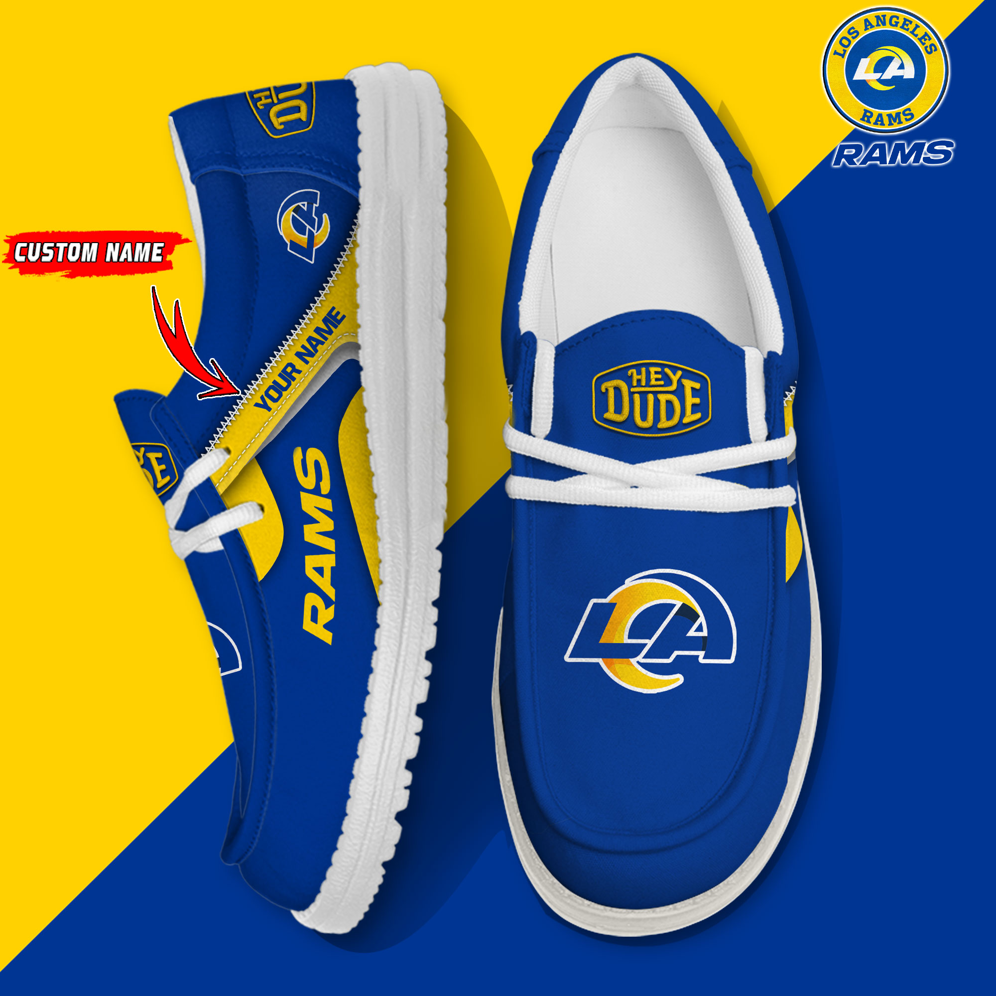 footwearelite los angeles rams custom name hey dude shoes rue9d