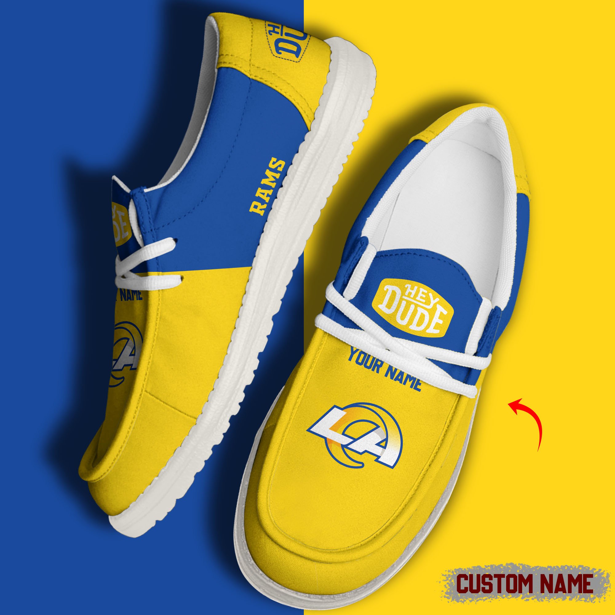 footwearelite los angeles rams custom name hey dude shoes thwtk