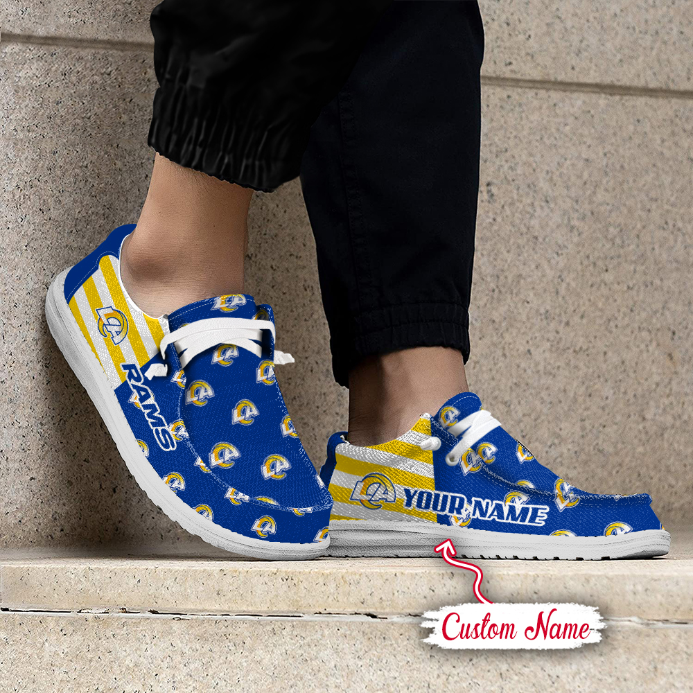 footwearelite los angeles rams custom name hey dude shoes tljtz