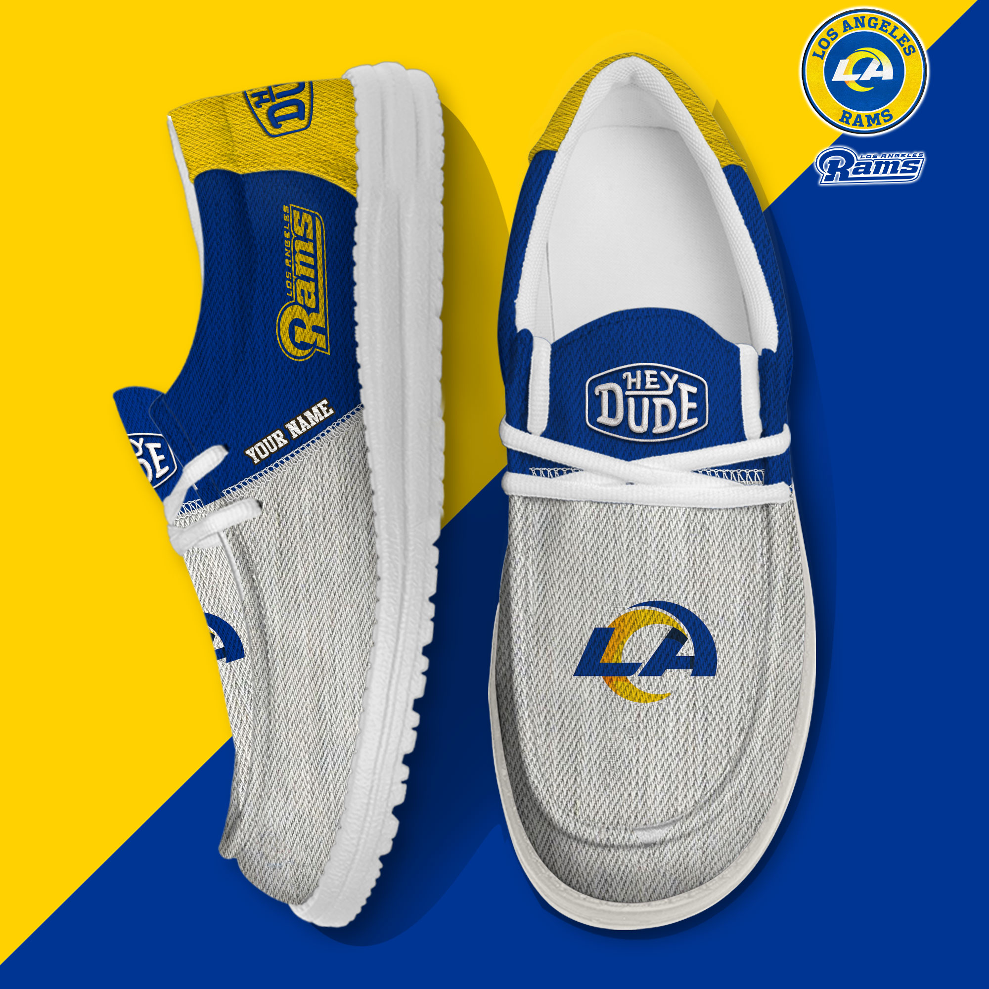 footwearelite los angeles rams custom name hey dude shoes uax3w