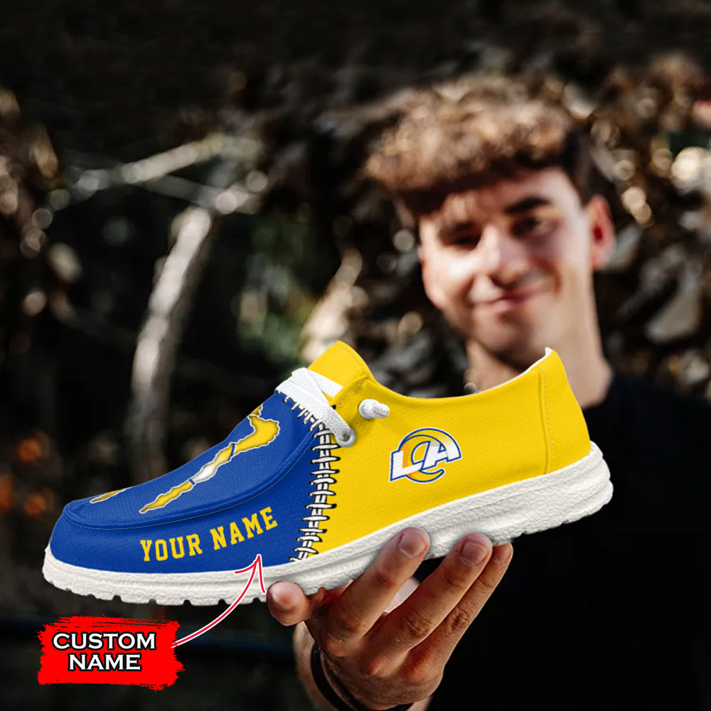 footwearelite los angeles rams custom name hey dude shoes wjt0a