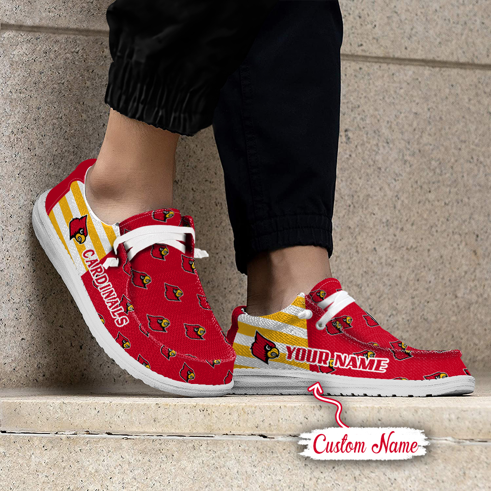 footwearelite louisville cardinals custom name hey dude shoes dtrws