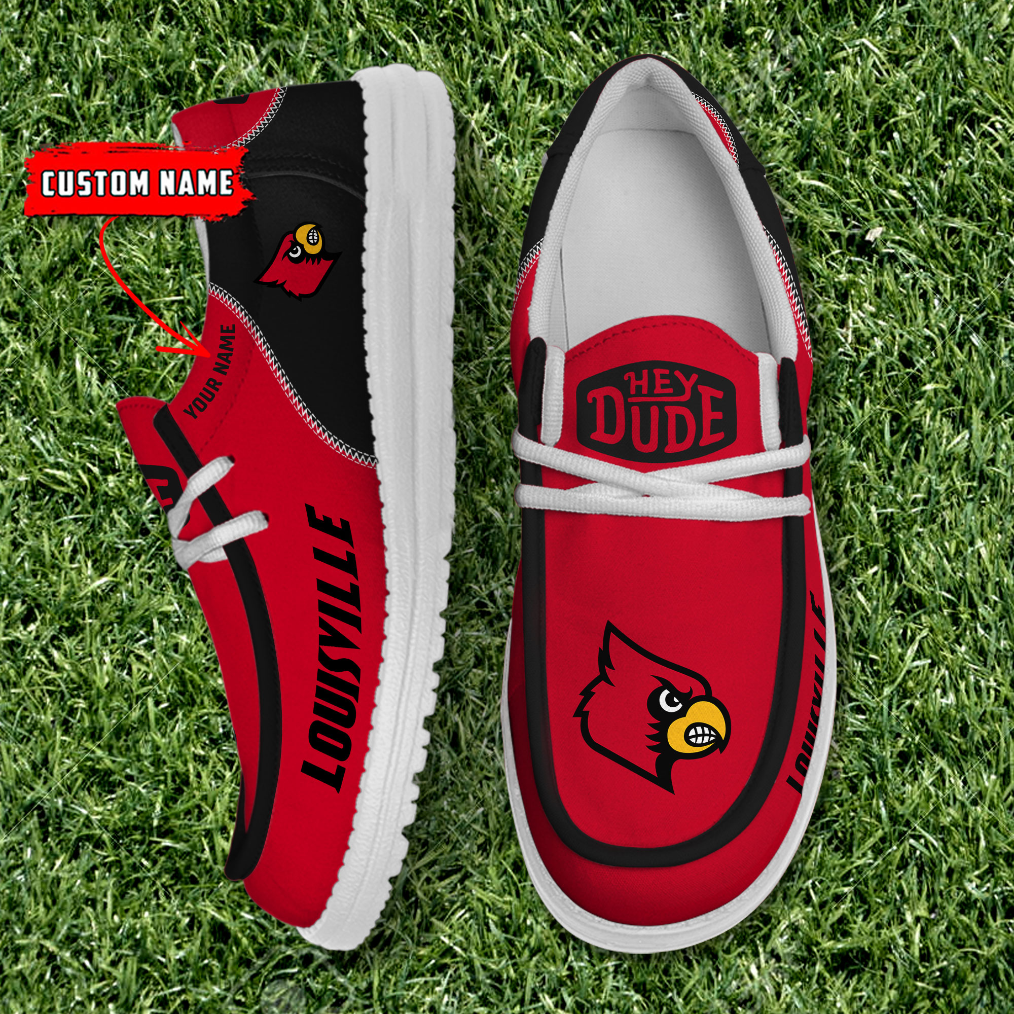 footwearelite louisville cardinals custom name hey dude shoes ictli