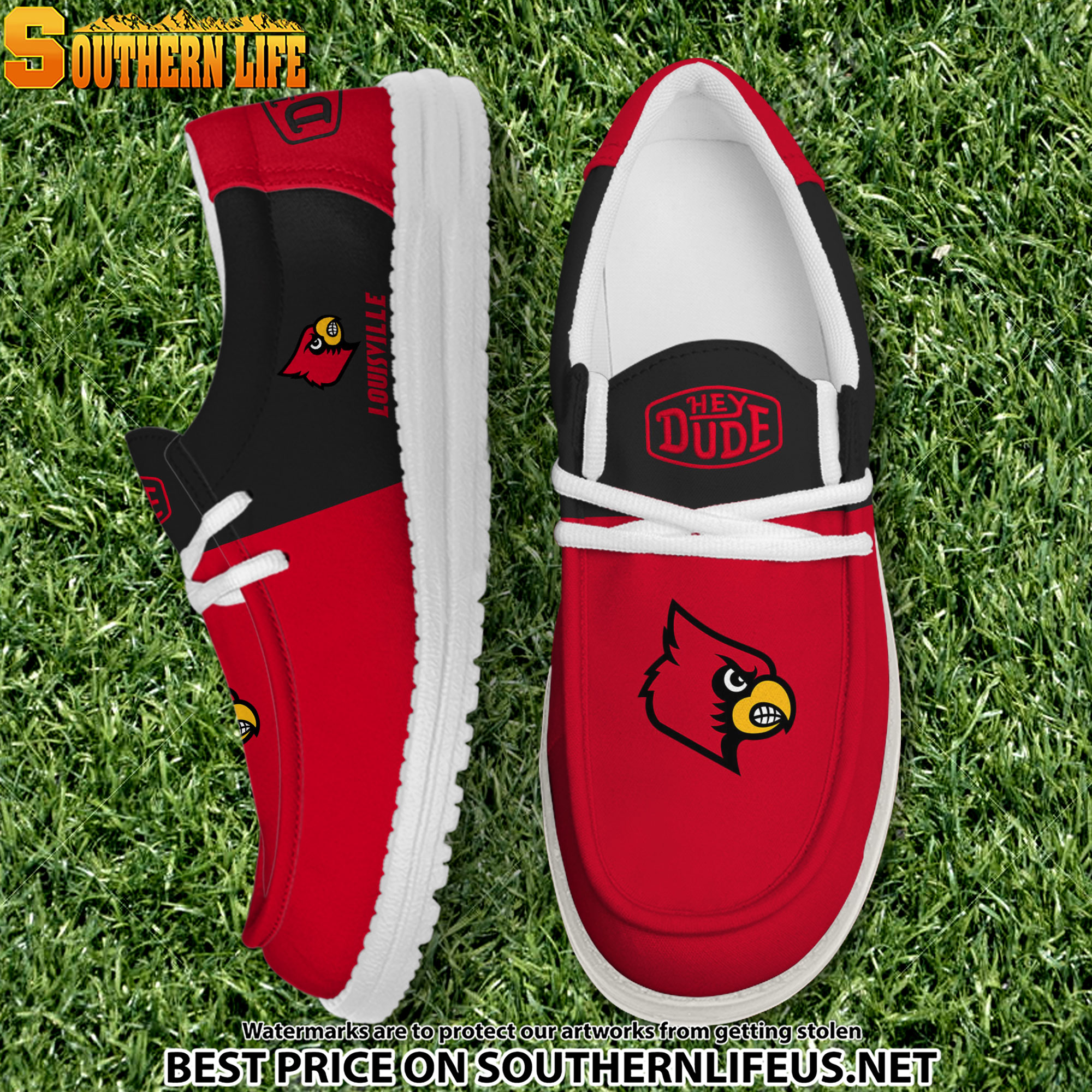 footwearelite louisville cardinals custom name hey dude shoes uiuoc