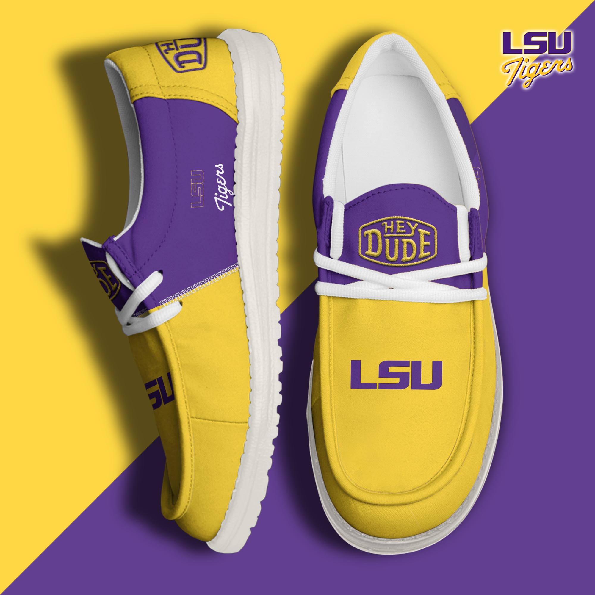 footwearelite lsu tigers custom name hey dude shoes bknjl