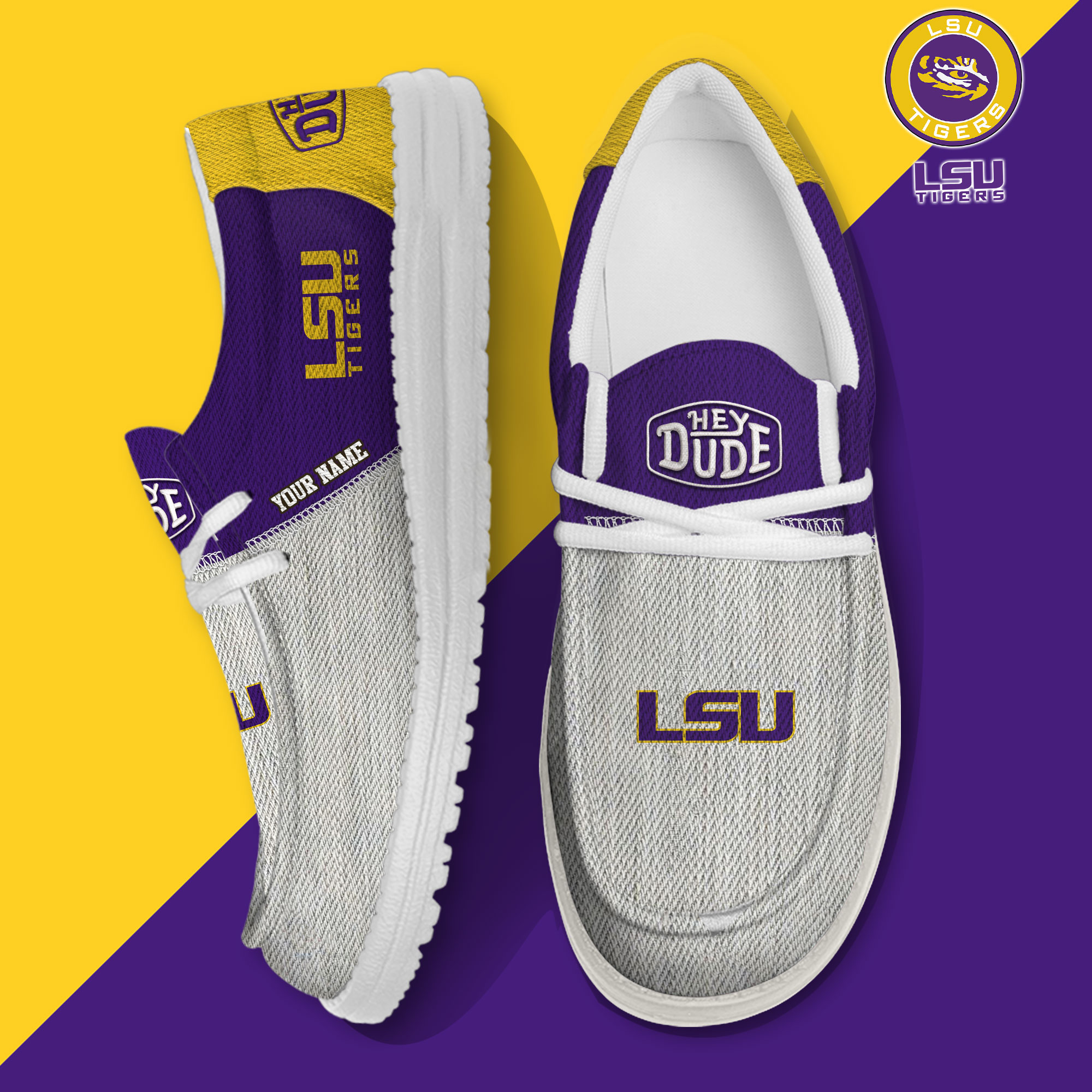 footwearelite lsu tigers custom name hey dude shoes efkig