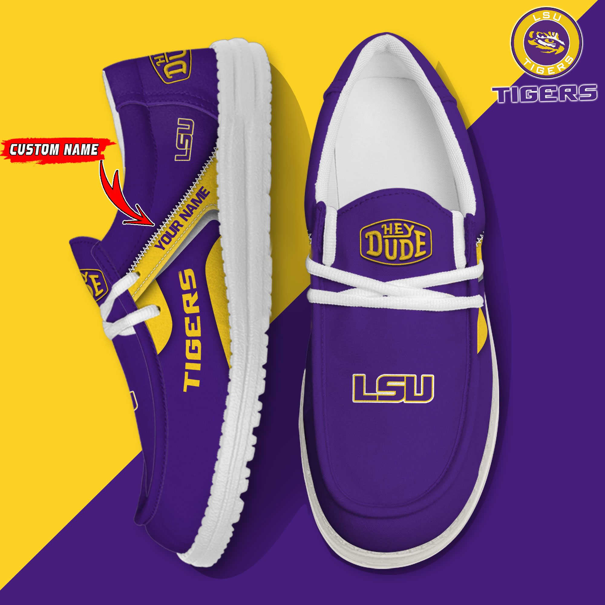 footwearelite lsu tigers custom name hey dude shoes p8oan