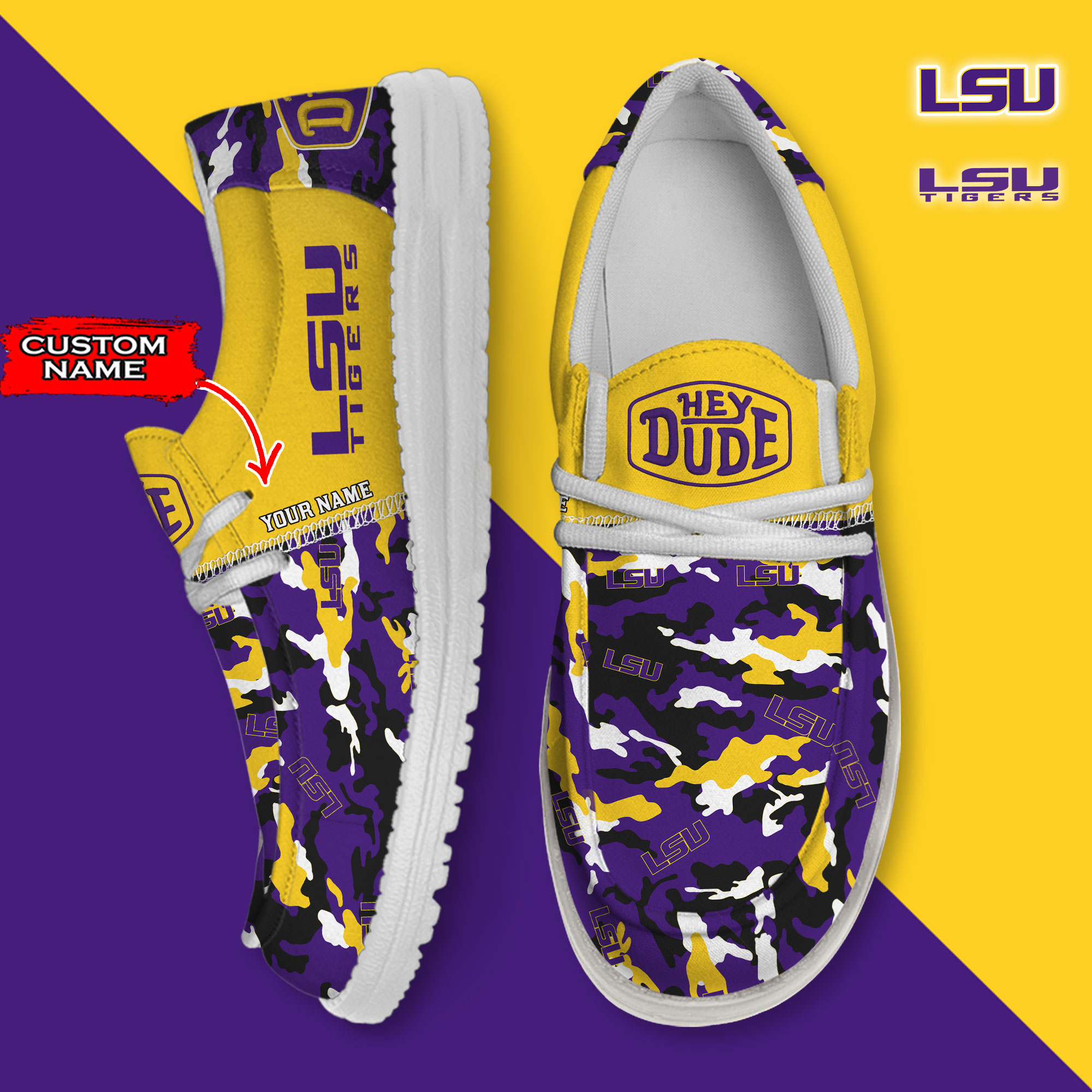 footwearelite lsu tigers custom name hey dude shoes t6vuc