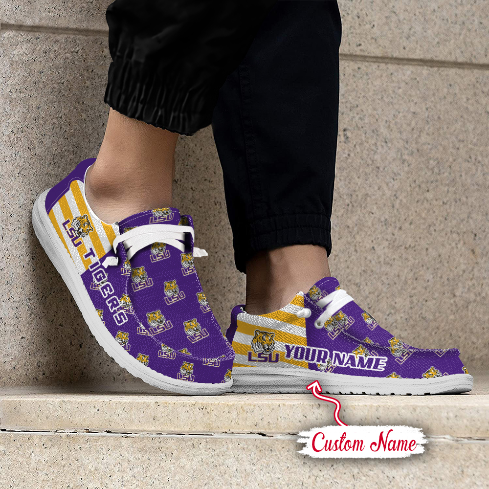 footwearelite lsu tigers custom name hey dude shoes w5qkz