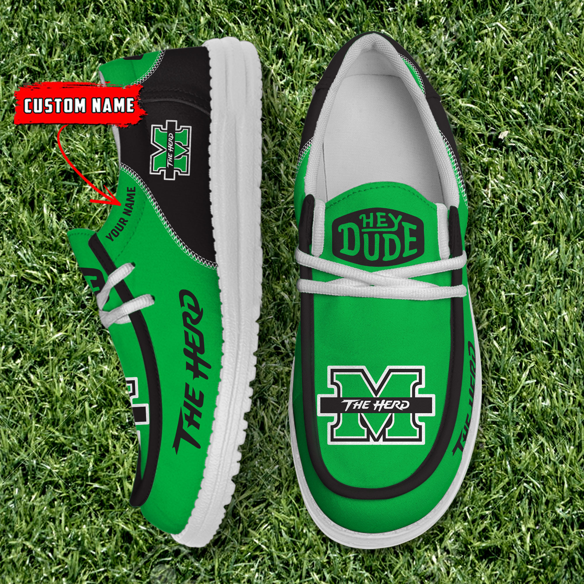 footwearelite marshall thundering herd custom name hey dude shoes j8p4o