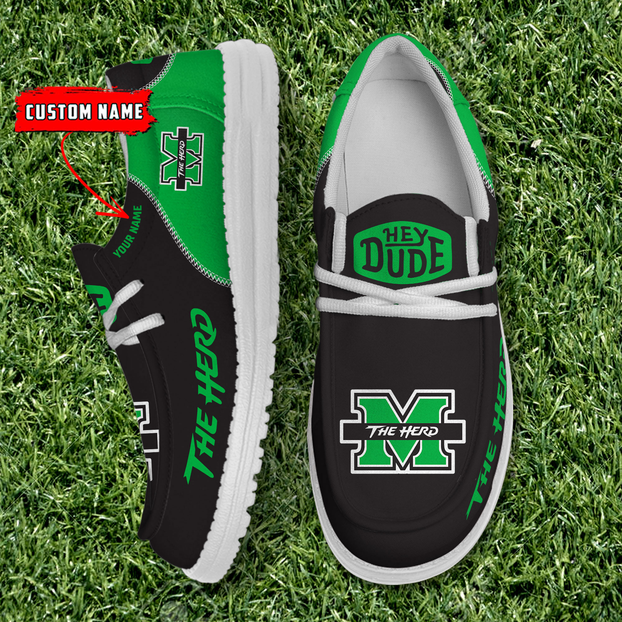 footwearelite marshall thundering herd custom name hey dude shoes nqooo