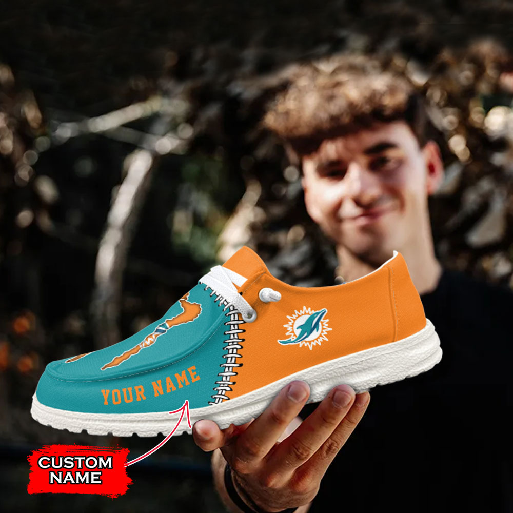 footwearelite miami dolphins custom name hey dude shoes danvn