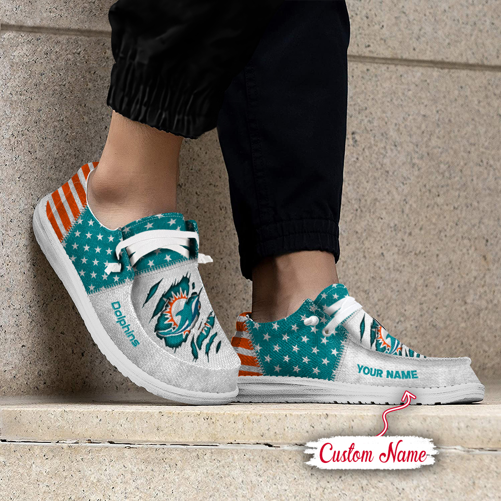 footwearelite miami dolphins custom name hey dude shoes e97sg