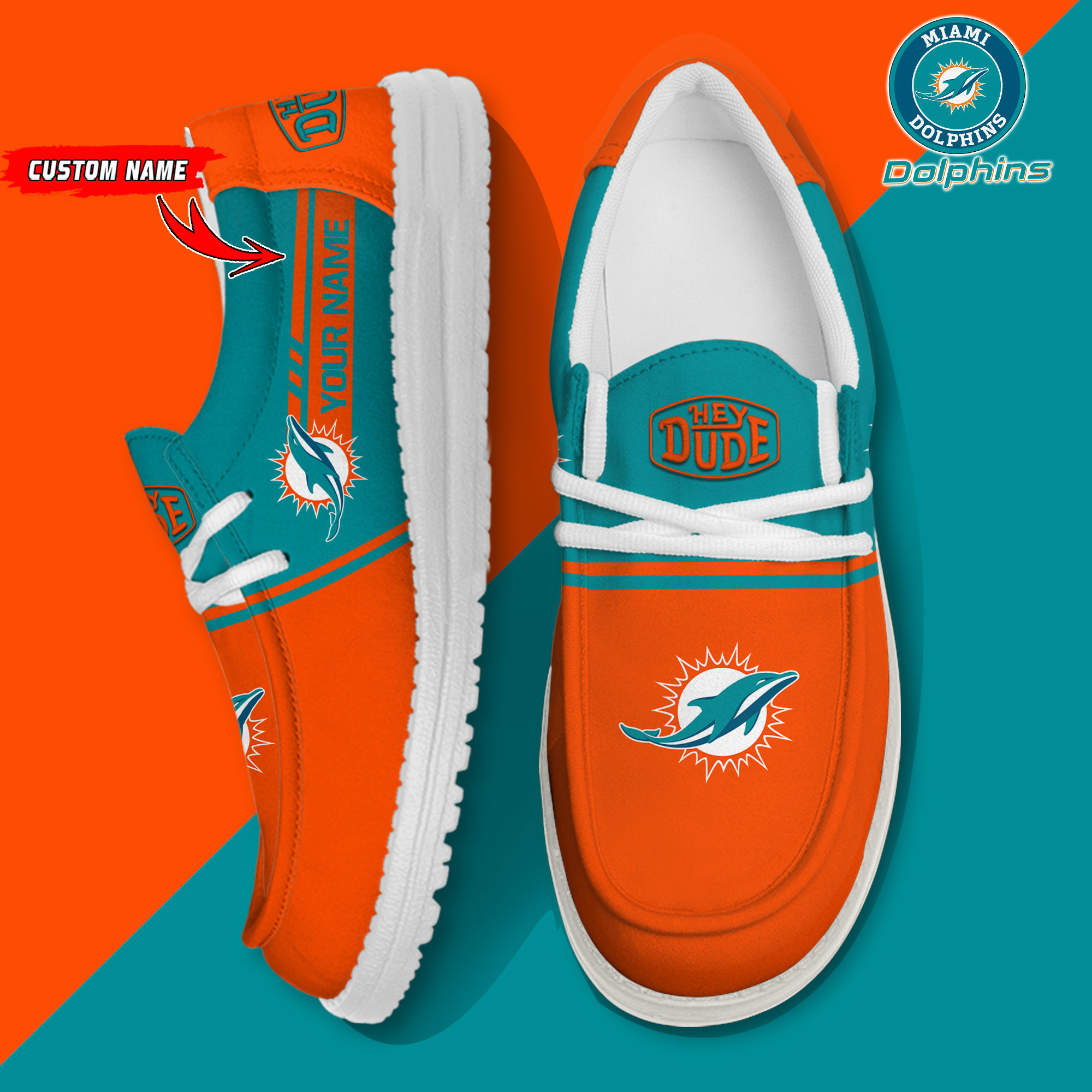 footwearelite miami dolphins custom name hey dude shoes jakrp