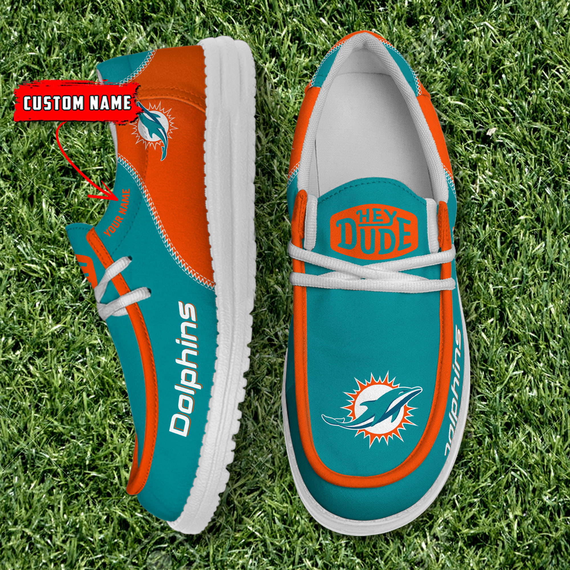 footwearelite miami dolphins custom name hey dude shoes s07ll