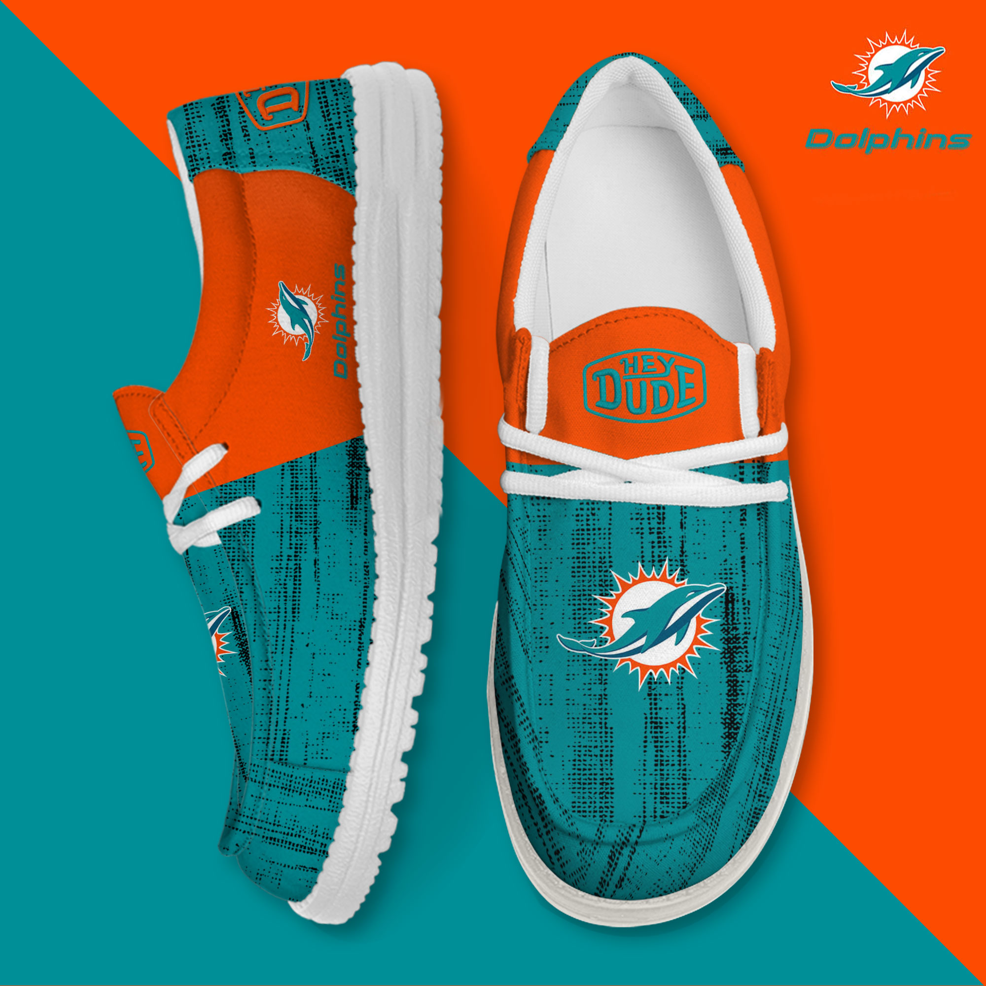 footwearelite miami dolphins custom name hey dude shoes tubon