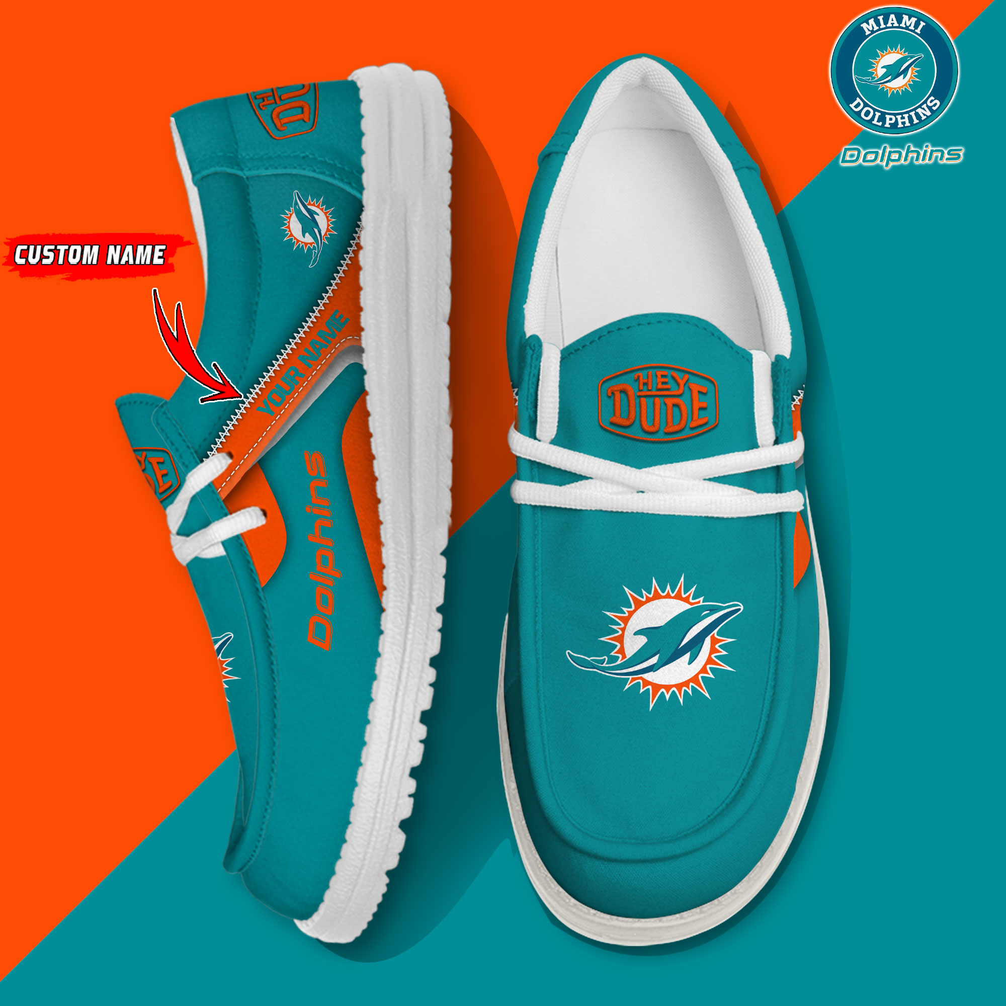 footwearelite miami dolphins custom name hey dude shoes ypra3