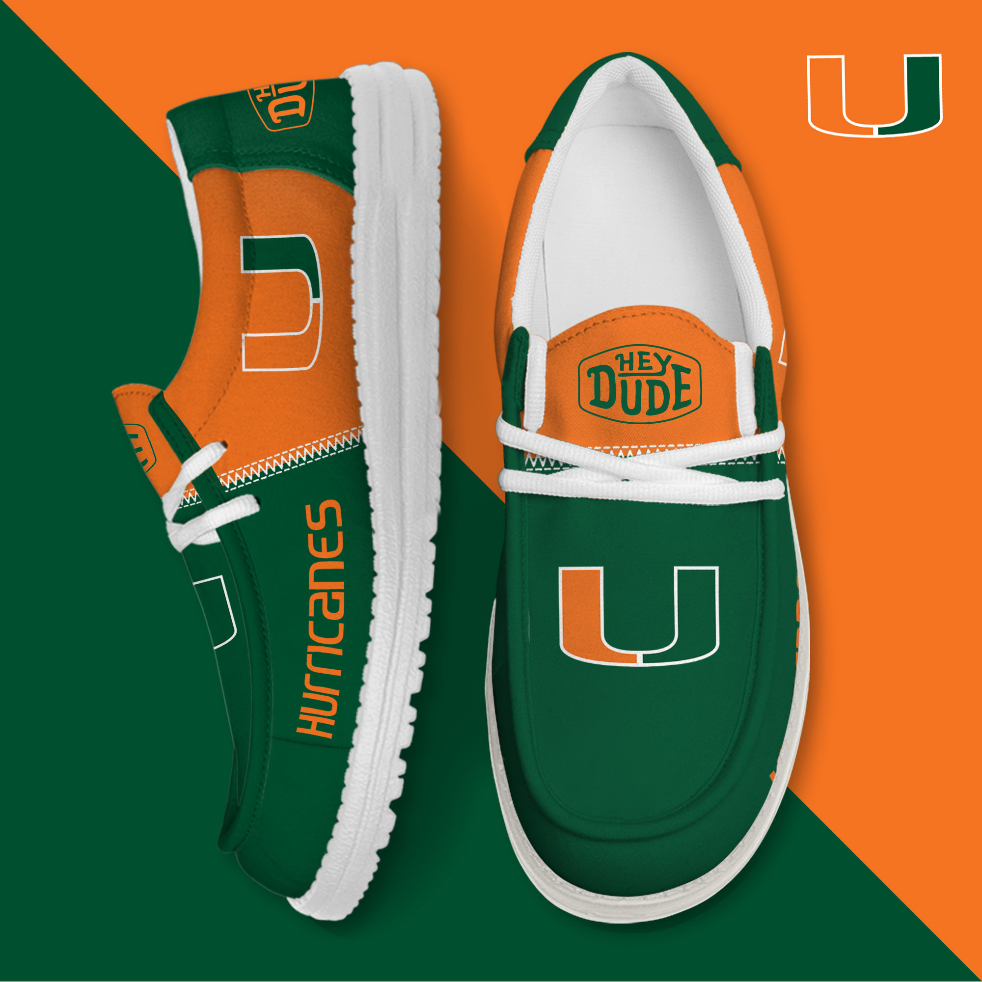 footwearelite miami hurricanes custom name hey dude shoes 4z220