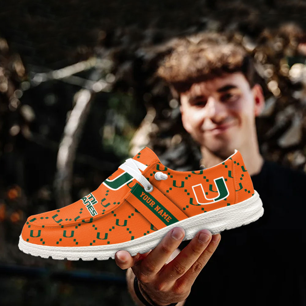 footwearelite miami hurricanes custom name hey dude shoes 5xpp2