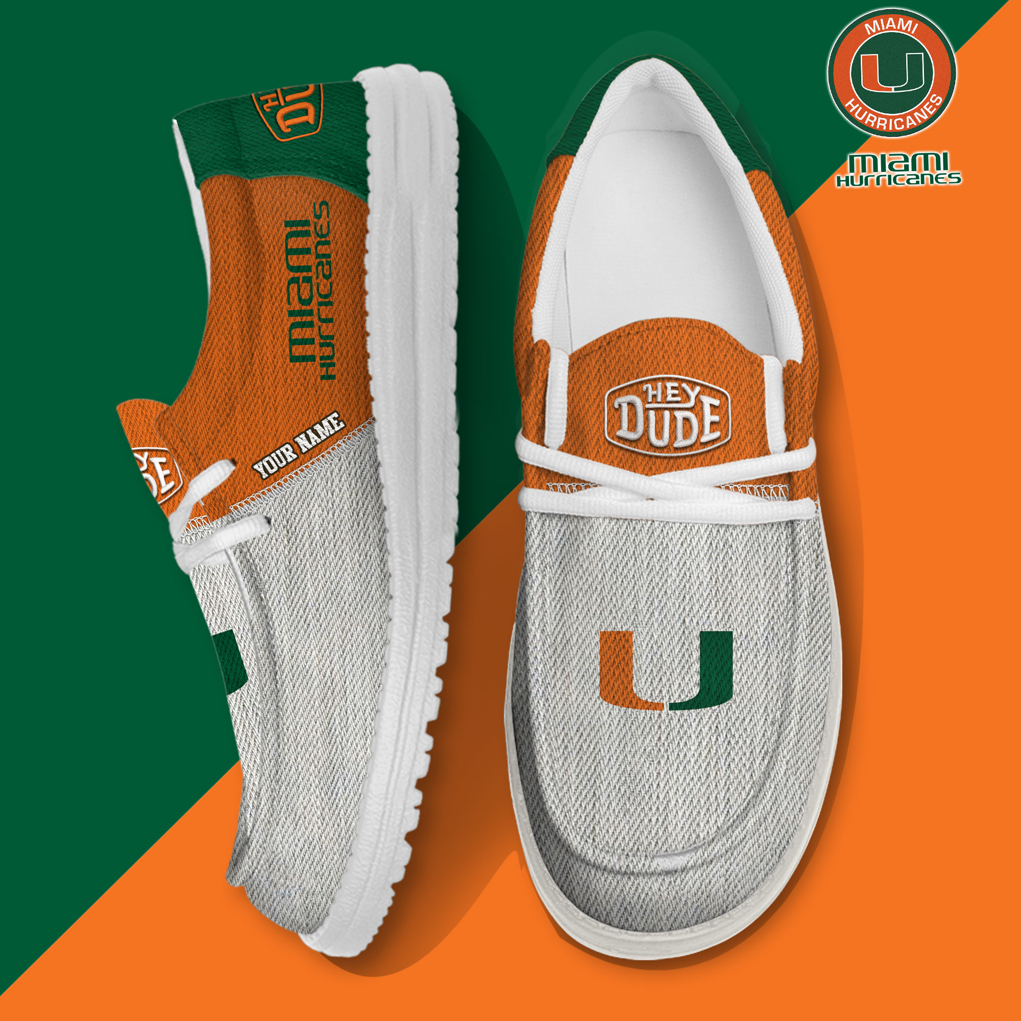 footwearelite miami hurricanes custom name hey dude shoes 6zfn6