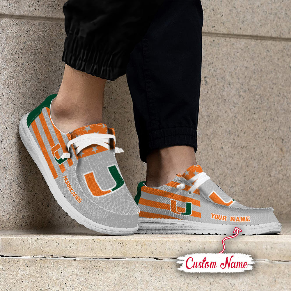 footwearelite miami hurricanes custom name hey dude shoes bju5o