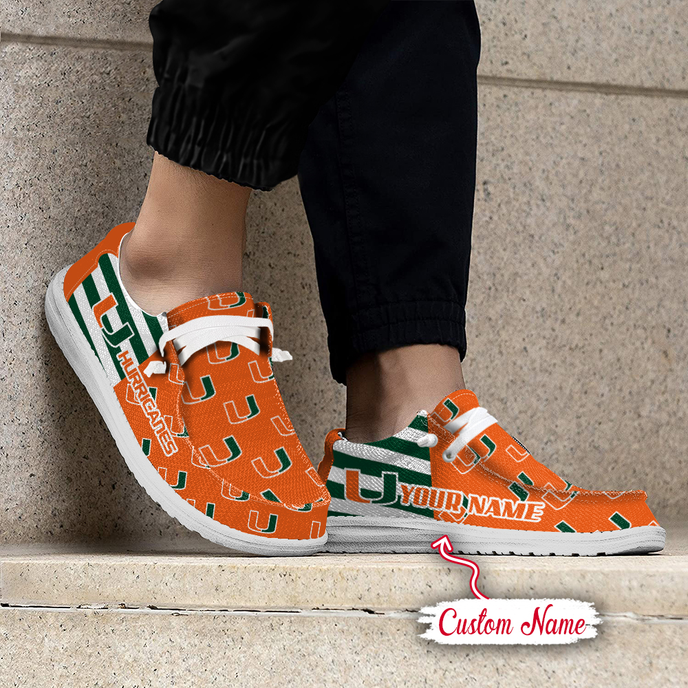 footwearelite miami hurricanes custom name hey dude shoes c5jty